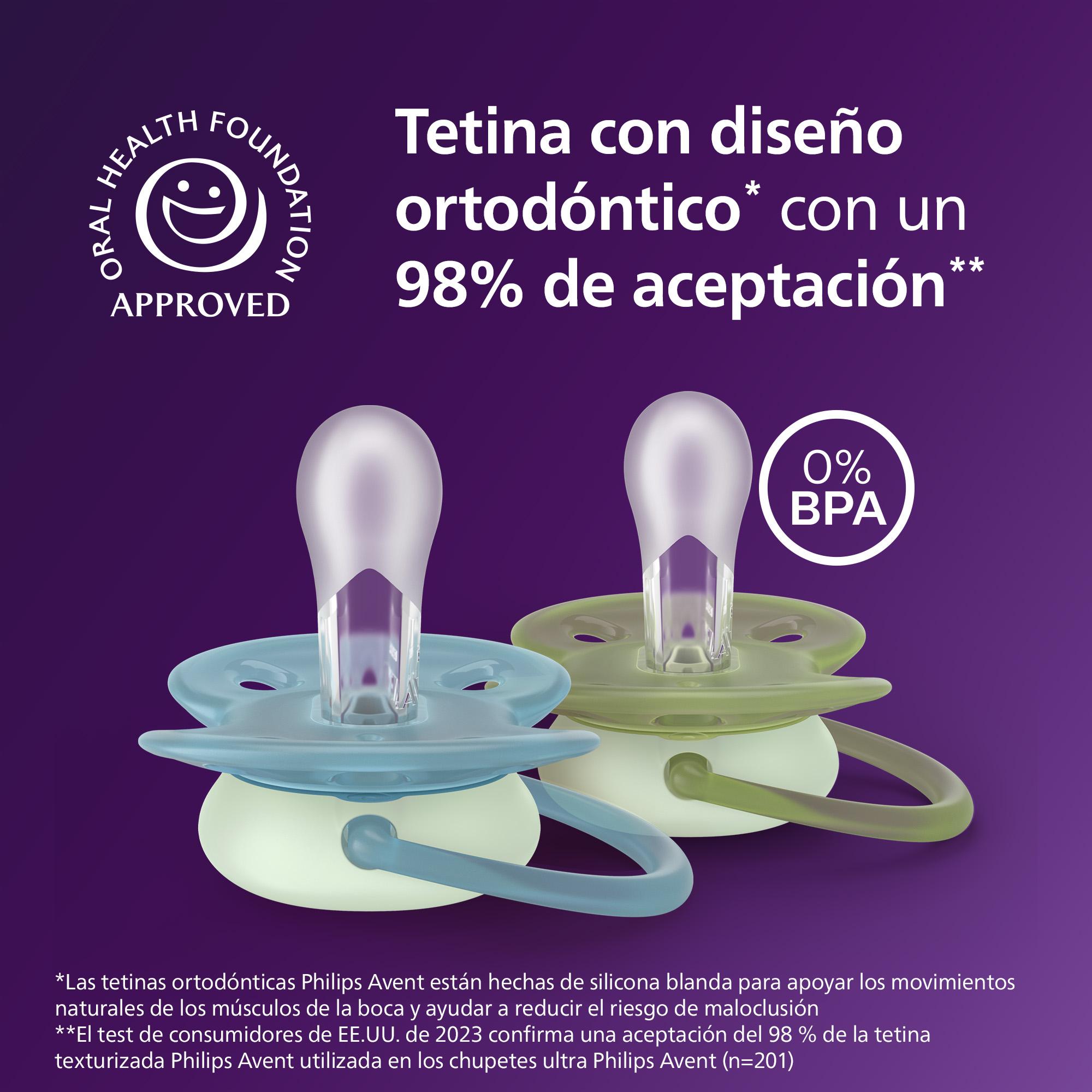 Chupetas ultra soft de noite Philips Avent +18meses, 2un Azul-antiquário-3