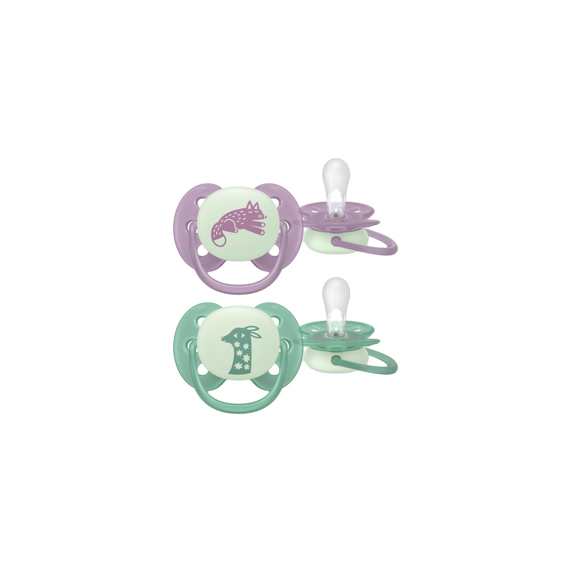 Imagem 0 de Chupetas ultra soft de noite Philips Avent 6-18meses, 2un