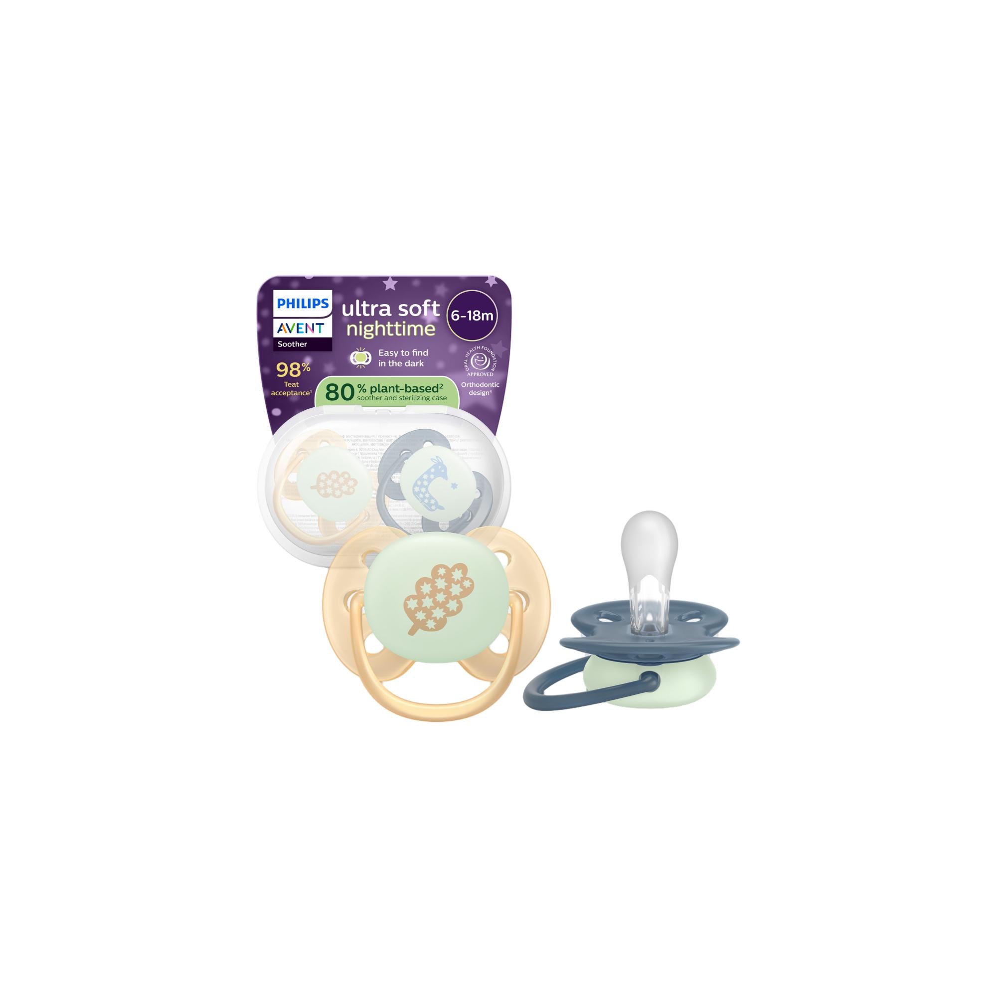 Imagem 0 de Chupetas ultra soft de noite Philips Avent 6-18meses, 2un