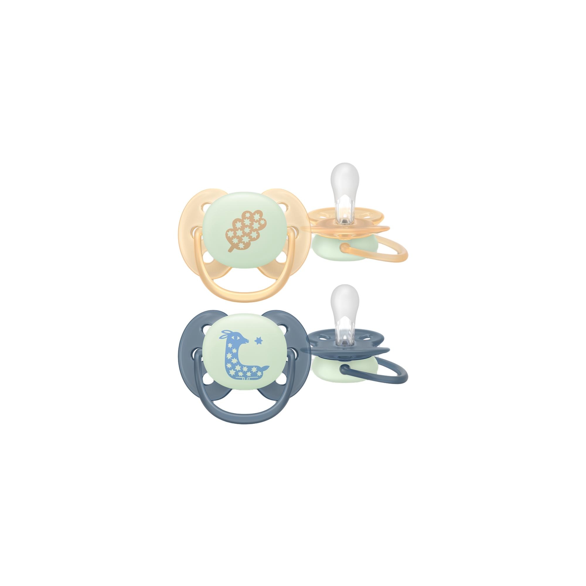 Chupetas ultra soft de noite Philips Avent 6-18meses, 2un Azul-índigo-2