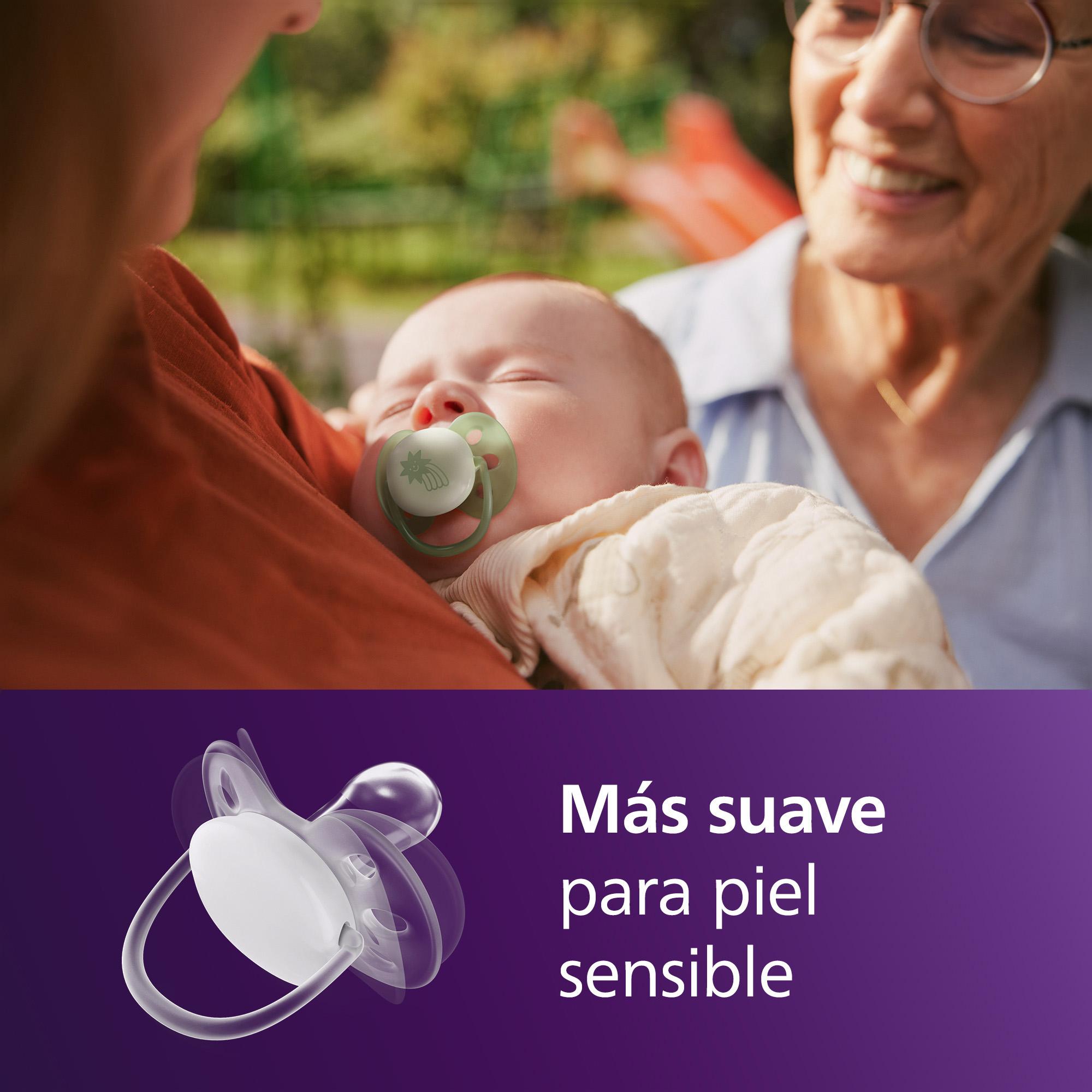 Chupetas ultra soft de noite Philips Avent 0-6meses, 2un Verde Água-4