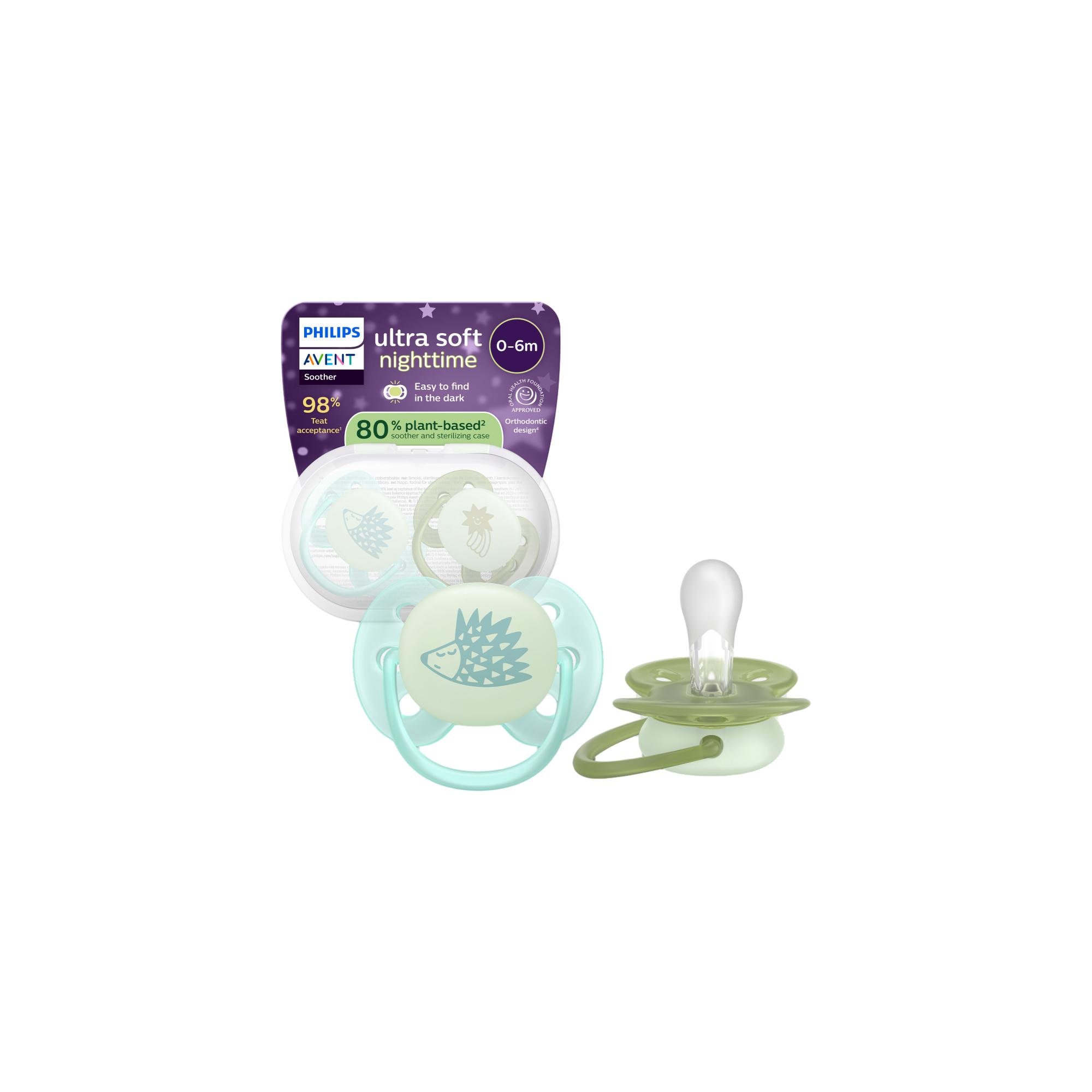 Chupetas ultra soft de noite Philips Avent 0-6meses, 2un Verde Água-9