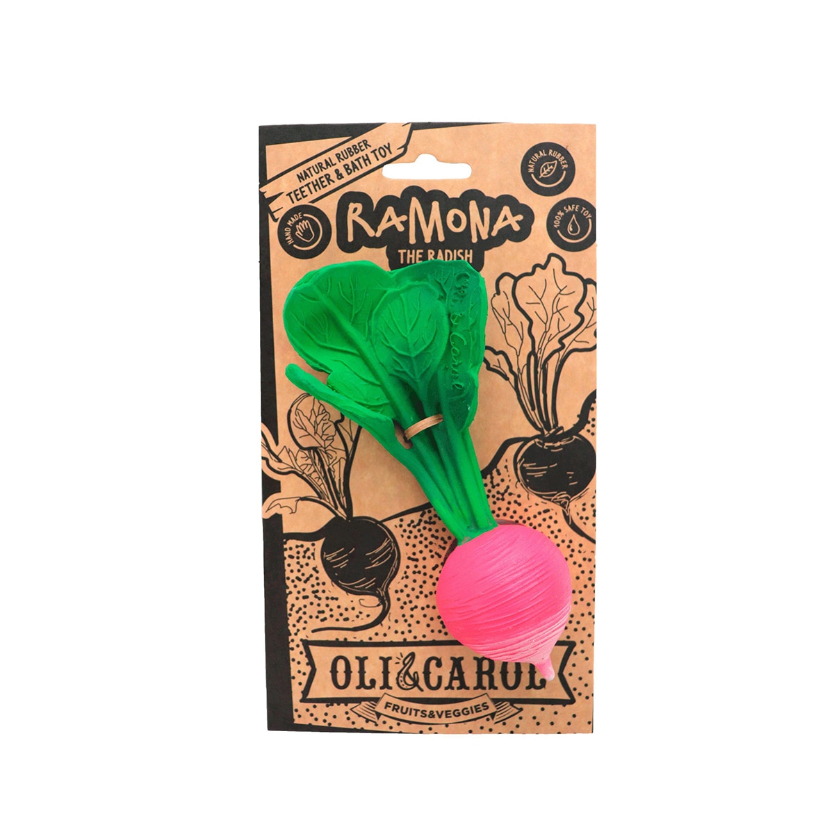 Mordedor Oli&Carol borracha natural Verde / Rosa-4
