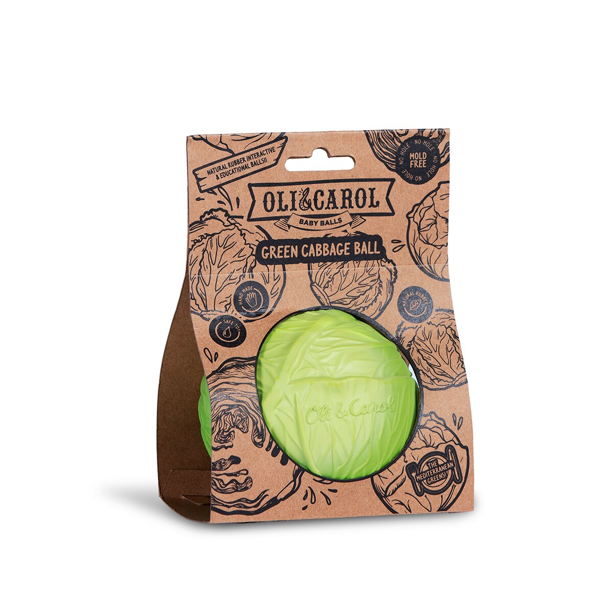 Mordedor pelota Oli&Carol caucho natural col verde colección Sporty Fruits Verde Verde-2