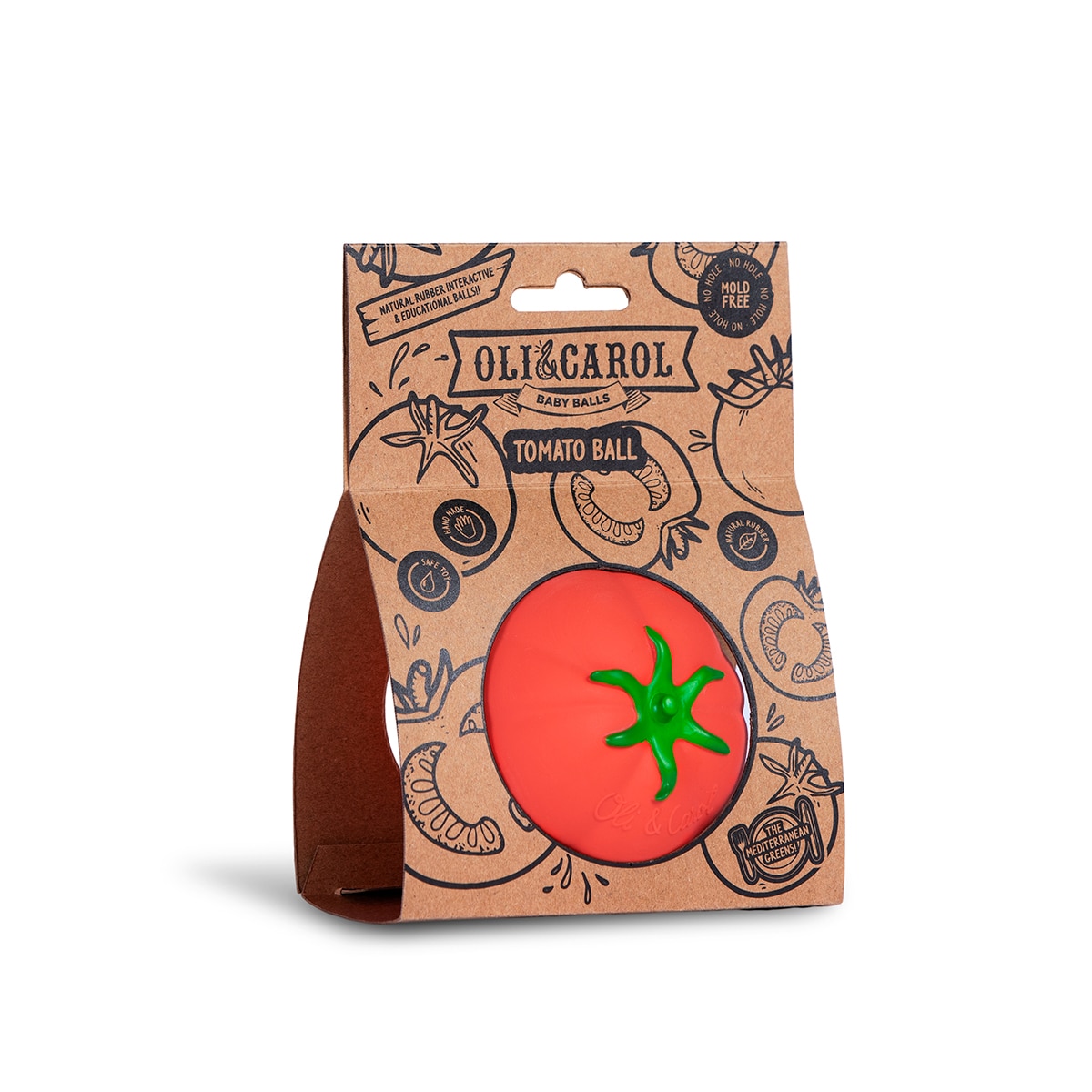 Mordedor pelota Oli&Carol caucho natural tomate colección Sporty Fruits - Rojo Rojo-2