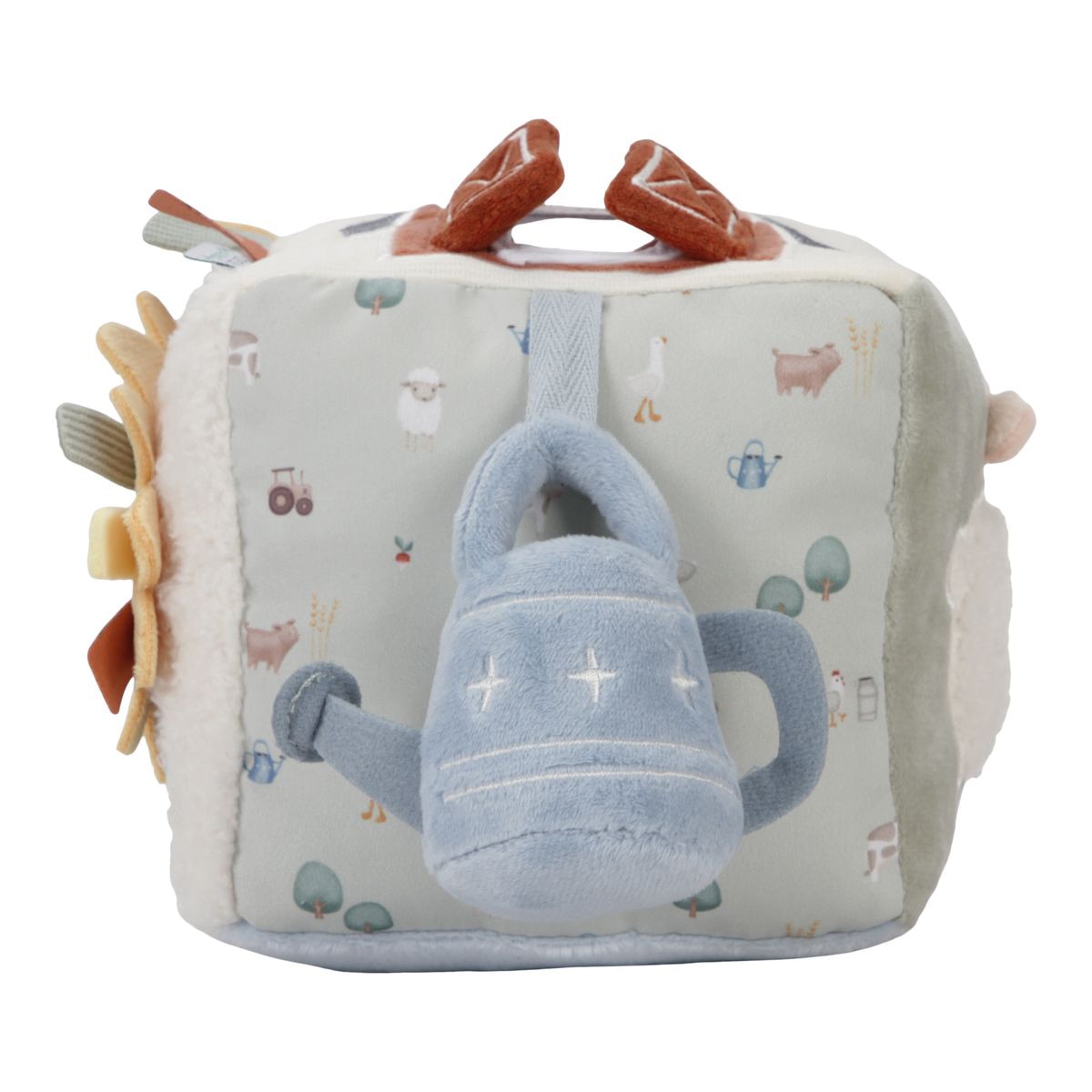 Cubo blandito de actividades Little Dutch colección Little Farm Gris claro-5