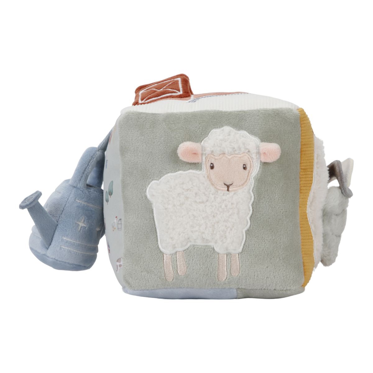 Cubo blandito de actividades Little Dutch colección Little Farm Gris claro-6