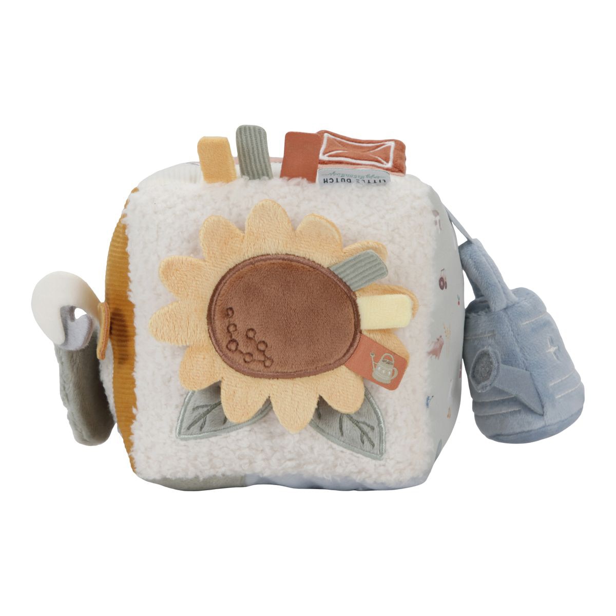 Cubo blandito de actividades Little Dutch colección Little Farm Gris claro-7