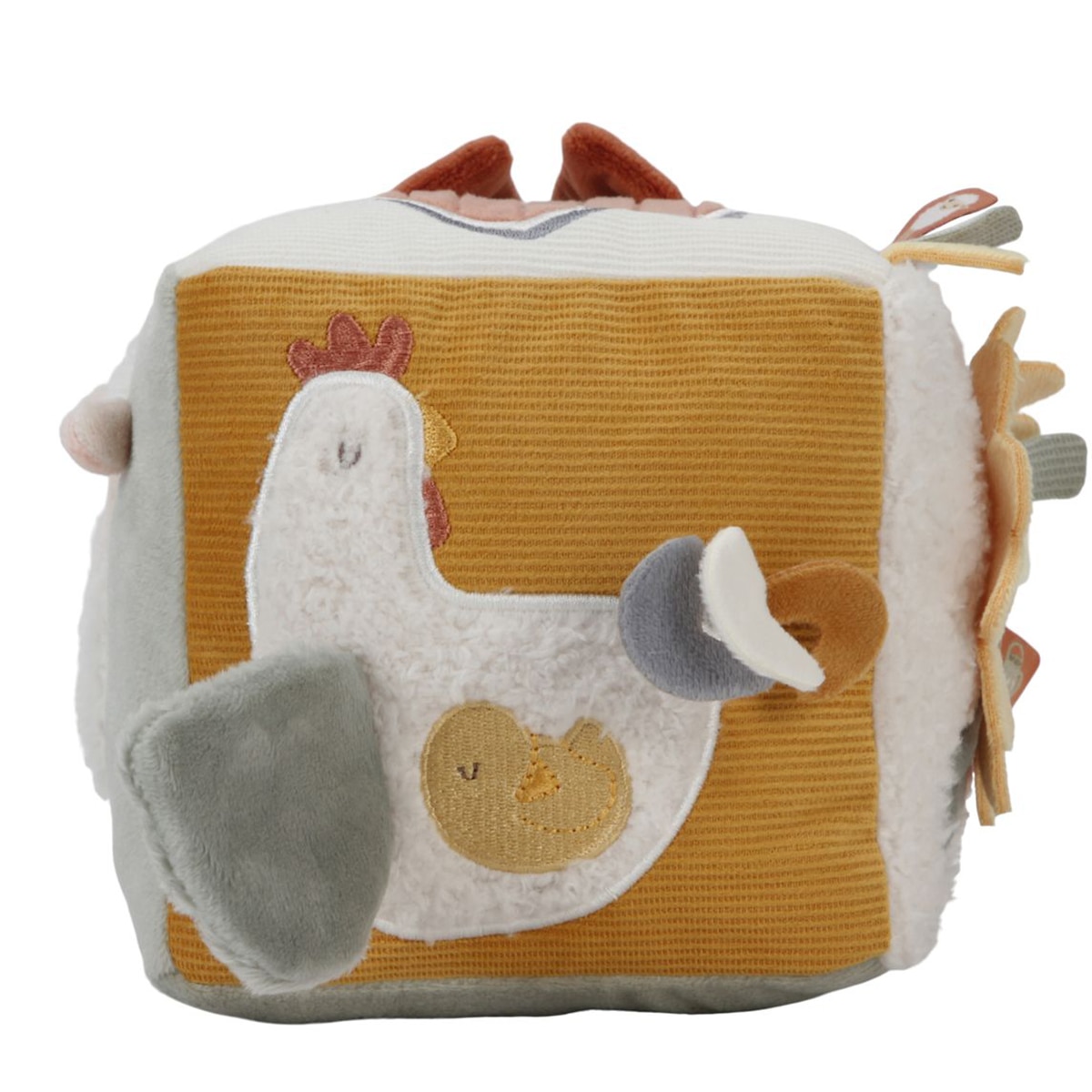 Cubo blandito de actividades Little Dutch colección Little Farm Gris claro-8
