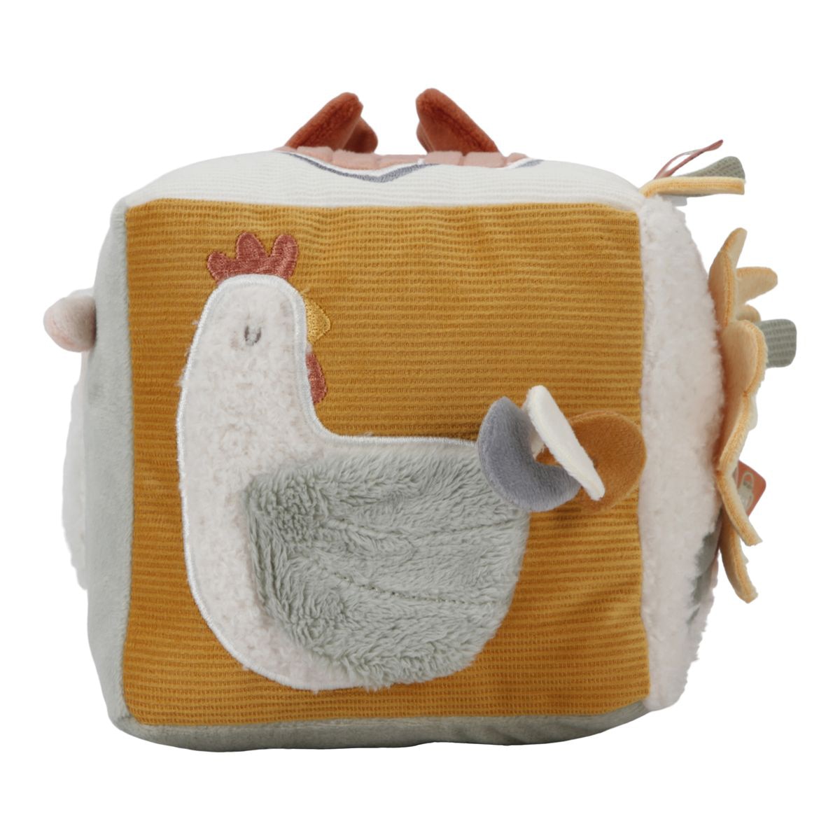 Cubo blandito de actividades Little Dutch colección Little Farm Gris claro-10