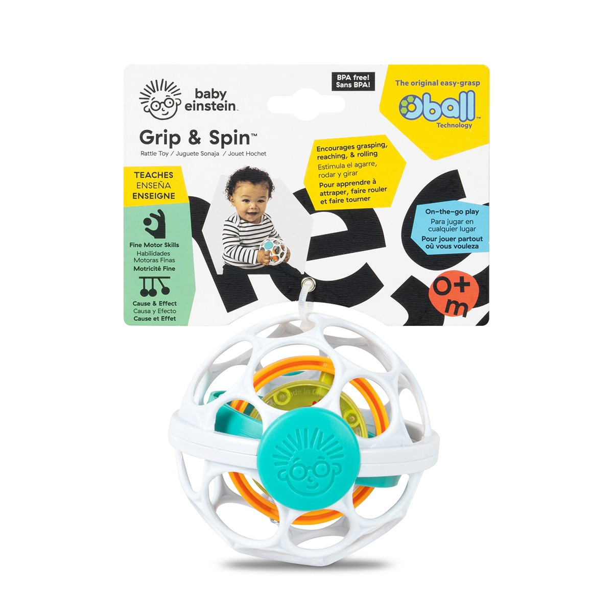 Roca Bola Sensorial Oball Grip& Spin Multicolor-2