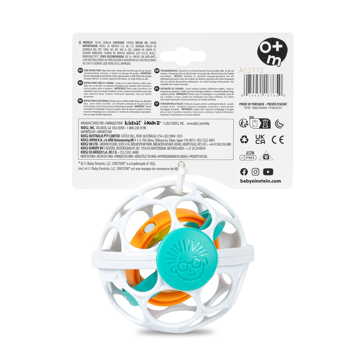 Roca Bola Sensorial Oball Grip& Spin Multicolor-3