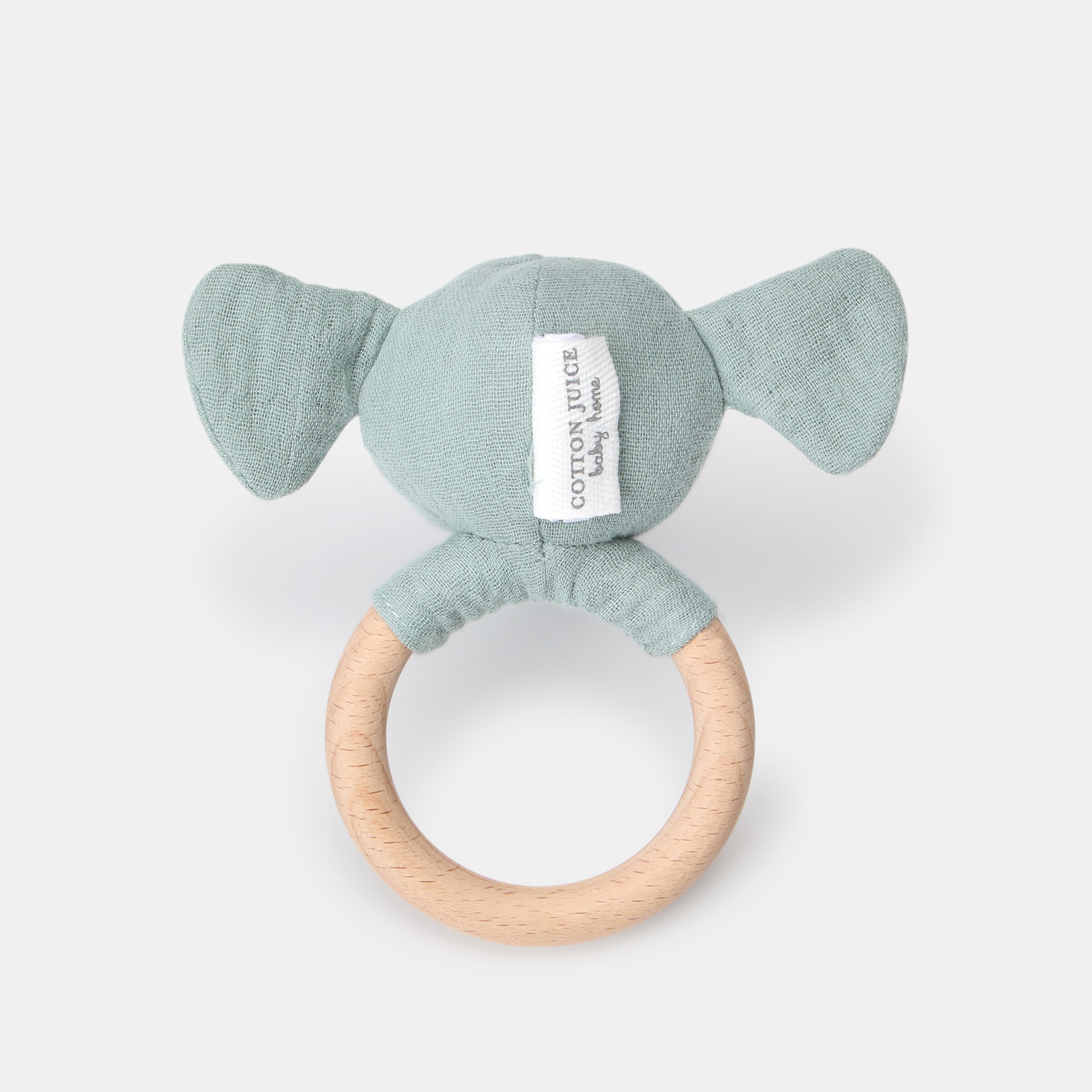 Sonajero aro madera Cotton Juice Baby Home elefante Verde-2