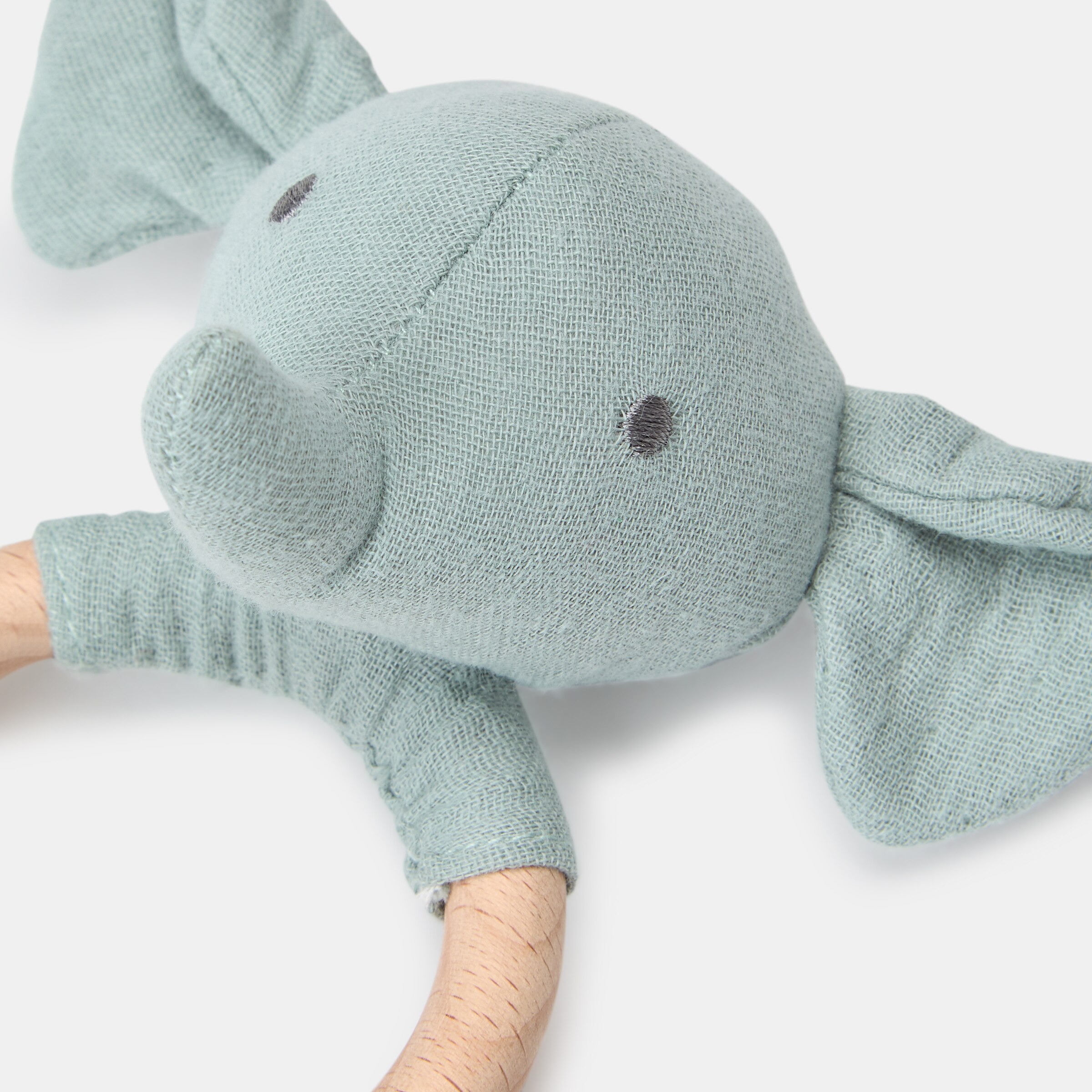 Sonajero aro madera Cotton Juice Baby Home elefante Verde-3