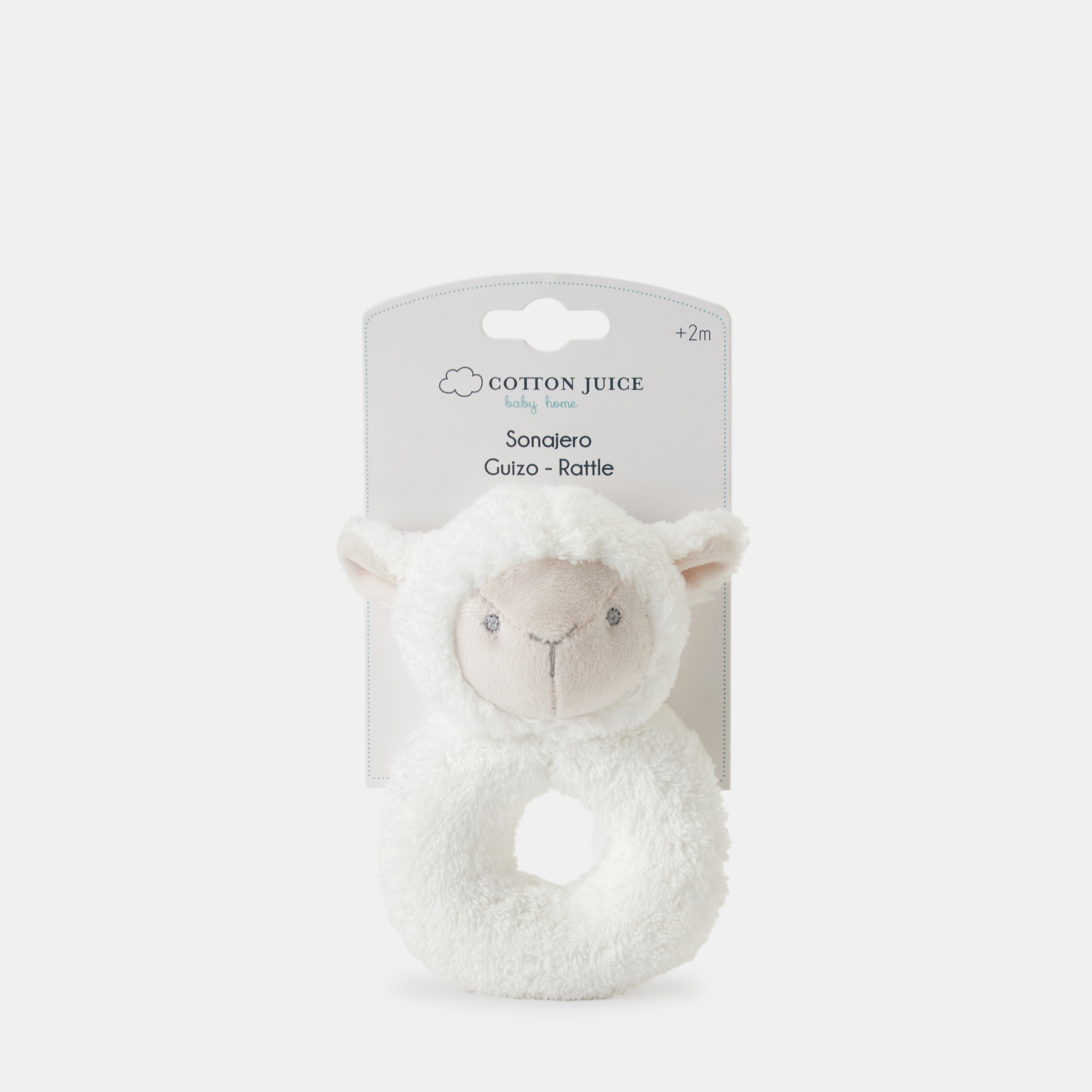 Peluche sonajero Cotton Juice Baby Home Oveja Blanco-4