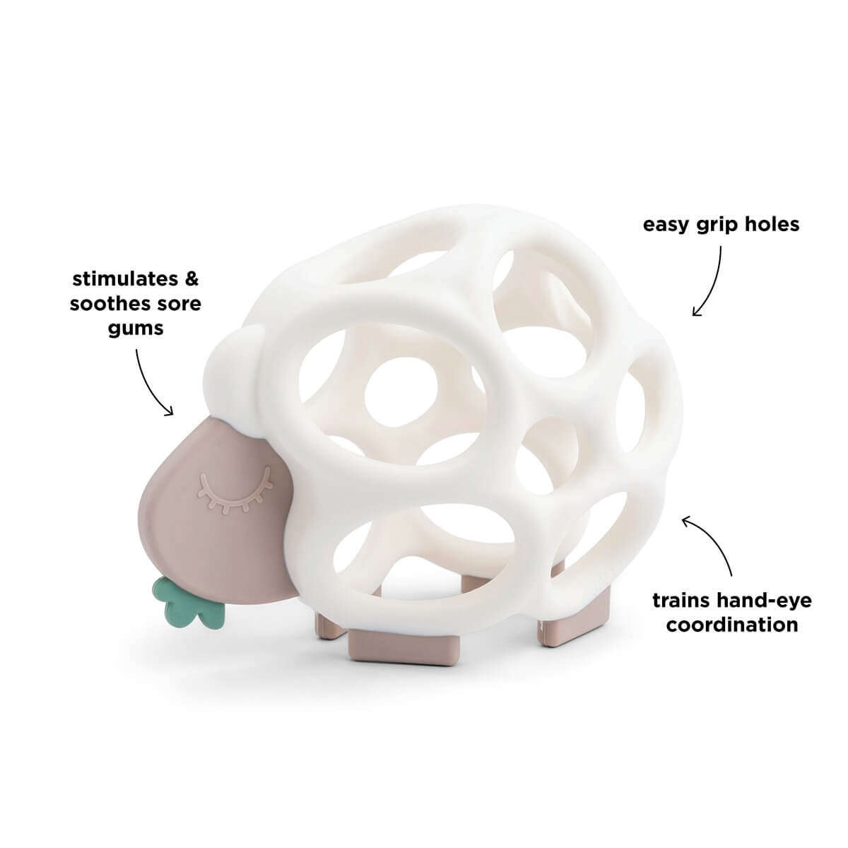 Mordedor para Preensão de Silicone Tiny Farm Bege-2