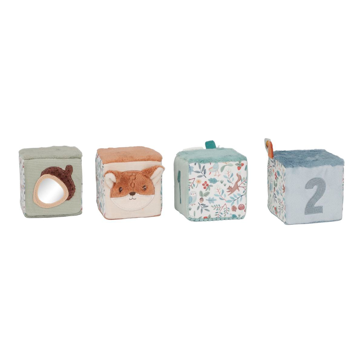 Cubos blanditos apilables Little Dutch colección Forest Friends Azul claro-3