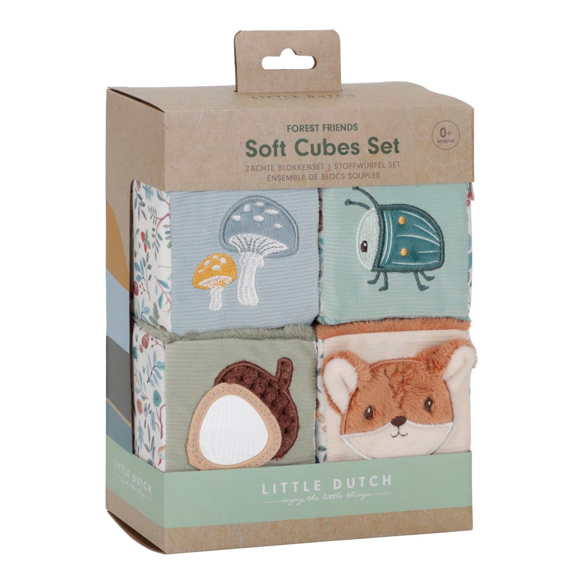 Cubos blanditos apilables Little Dutch colección Forest Friends Azul claro-4