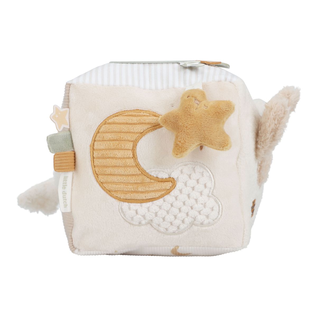 Cubo macio de atividades Little Dutch coleção Newborn Naturals Bege Serra-15