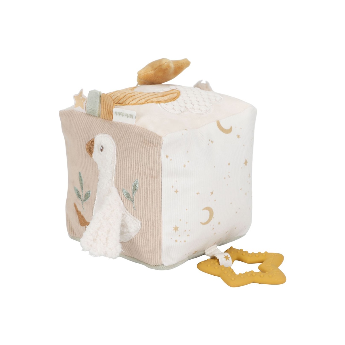 Cubo macio de atividades Little Dutch coleção Newborn Naturals Bege Serra-16