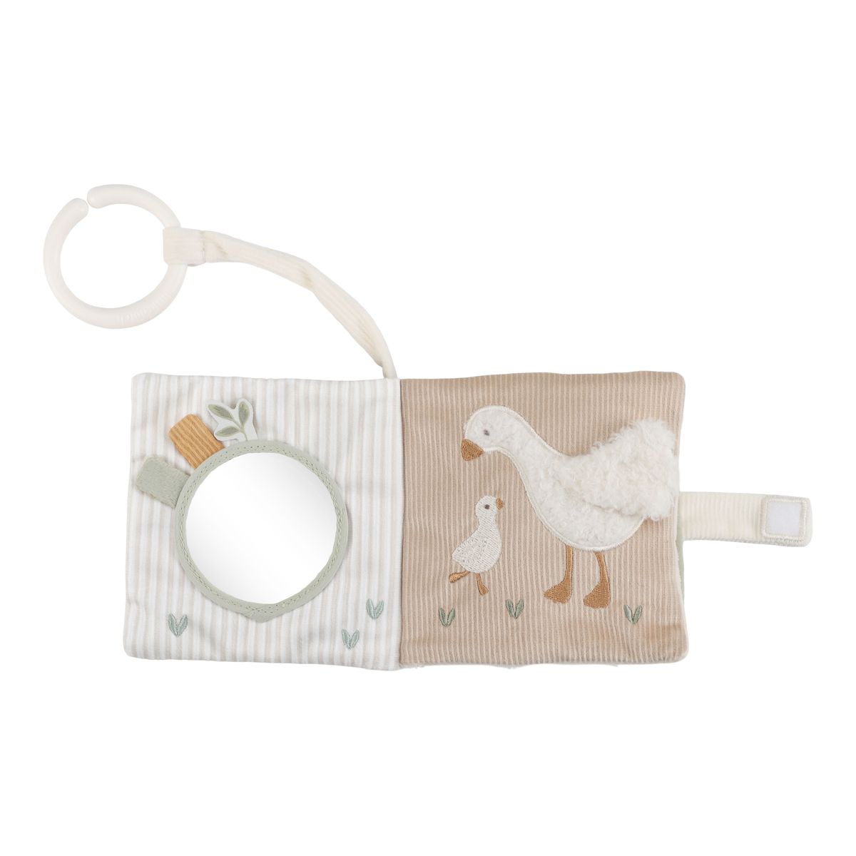 Livro macio de atividades Little Dutch com argola Newborn Naturals Bege Serra-8