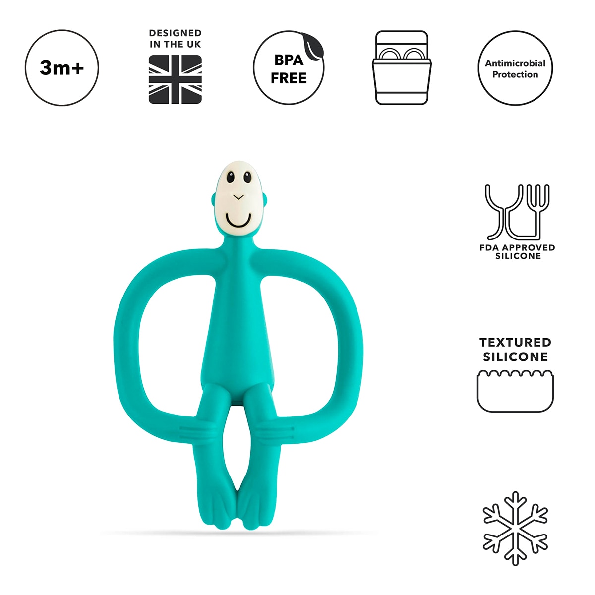Mordedor de Silicone Matchstick Monkey Ideal para Dentição Verde Primavera-6