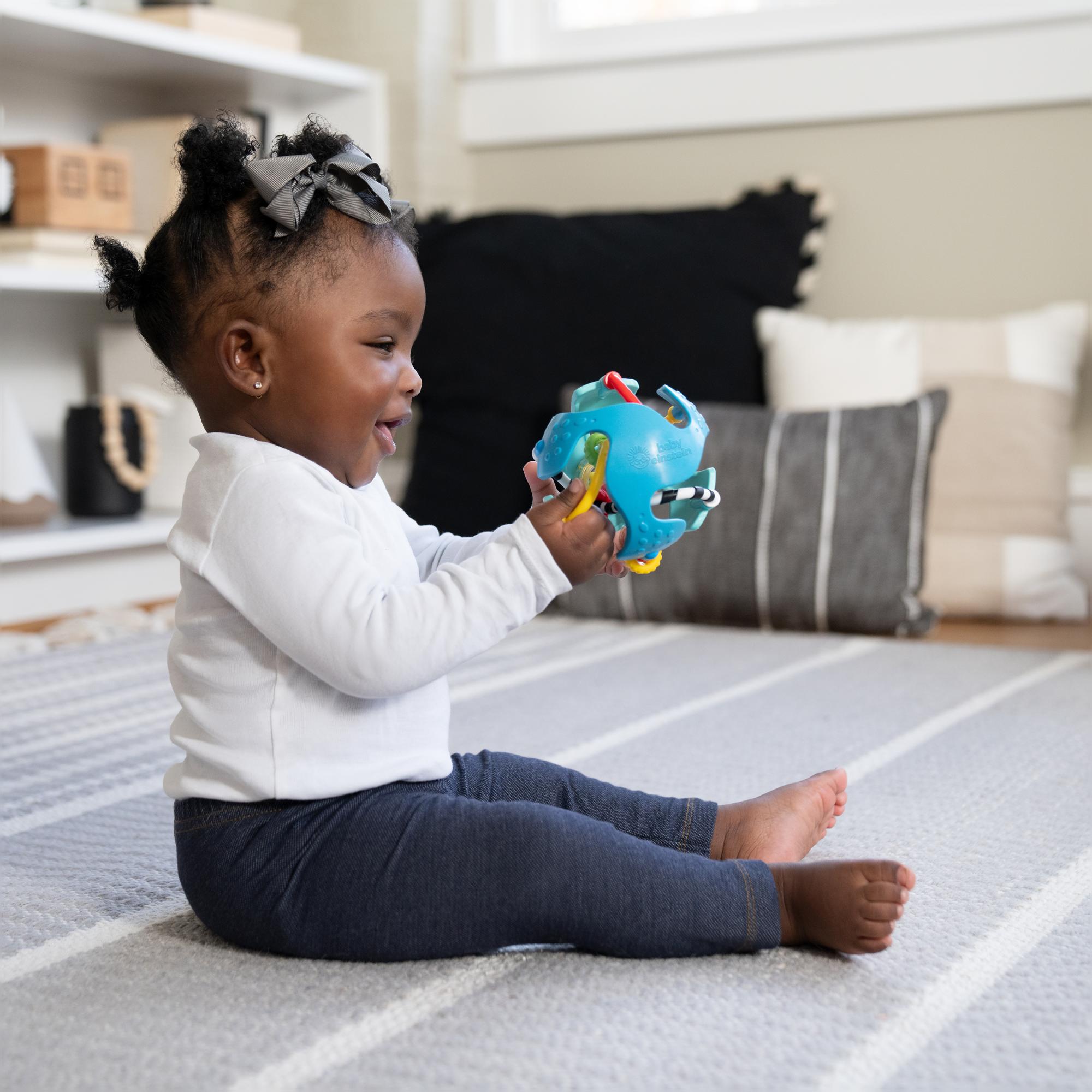 Roca sensorial em forma de bola Baby Einstein Rattle & Sens Azul-9