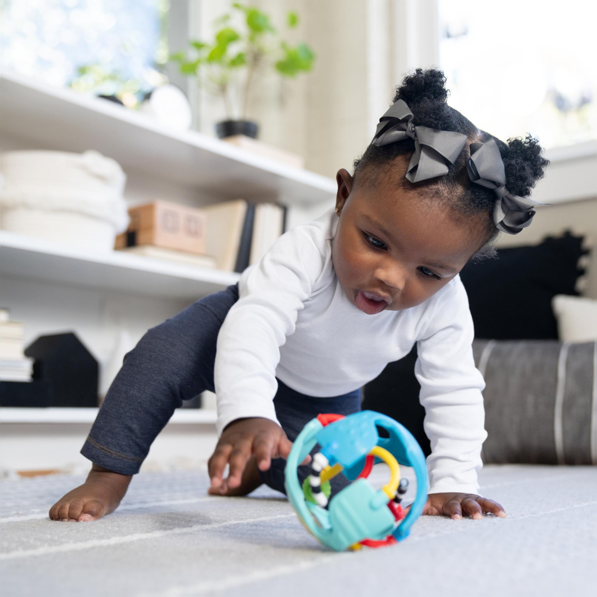 Roca sensorial em forma de bola Baby Einstein Rattle & Sens Azul-10