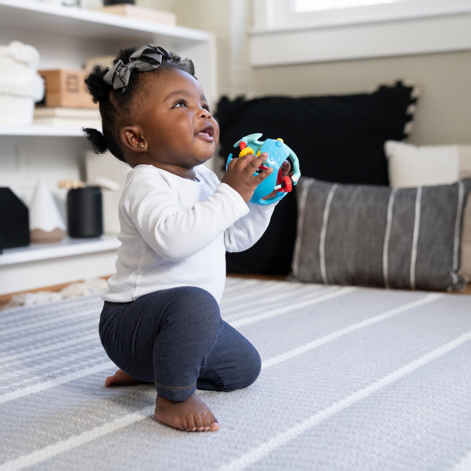 Roca sensorial em forma de bola Baby Einstein Rattle & Sens Azul-11