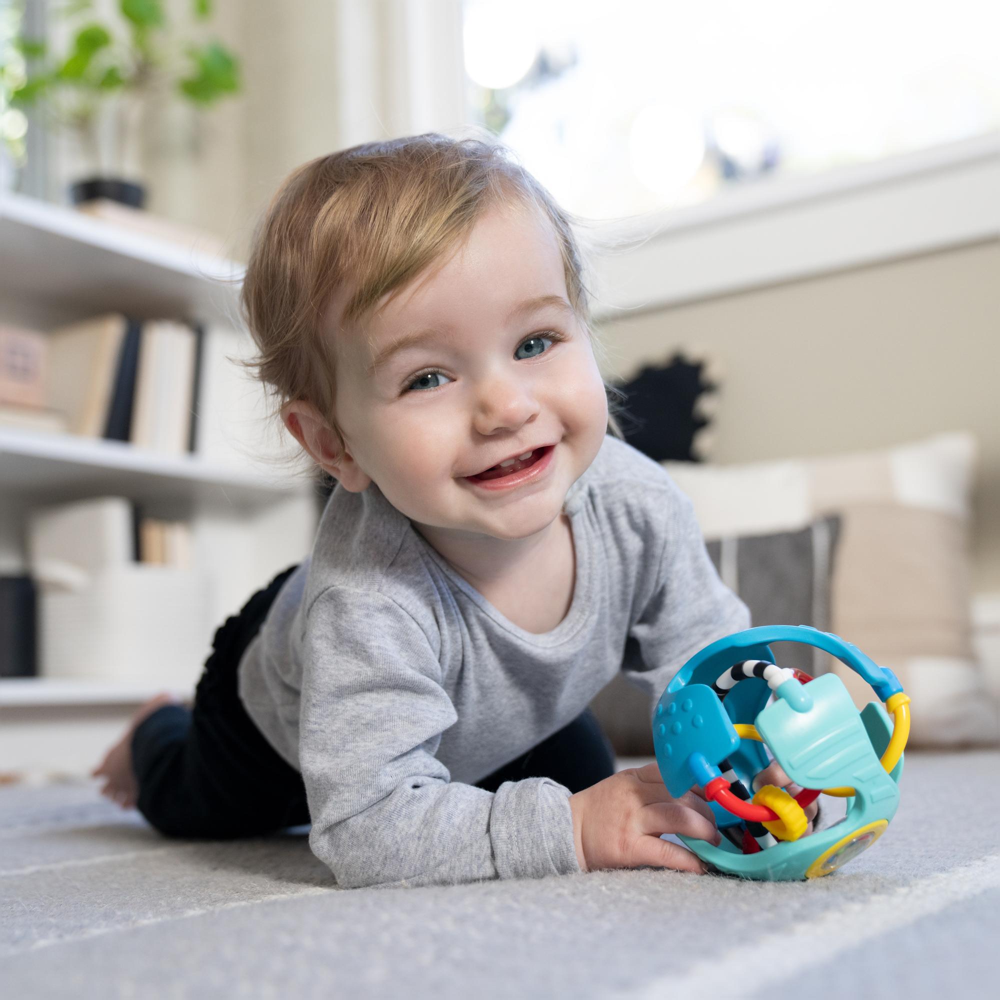 Roca sensorial em forma de bola Baby Einstein Rattle & Sens Azul-13