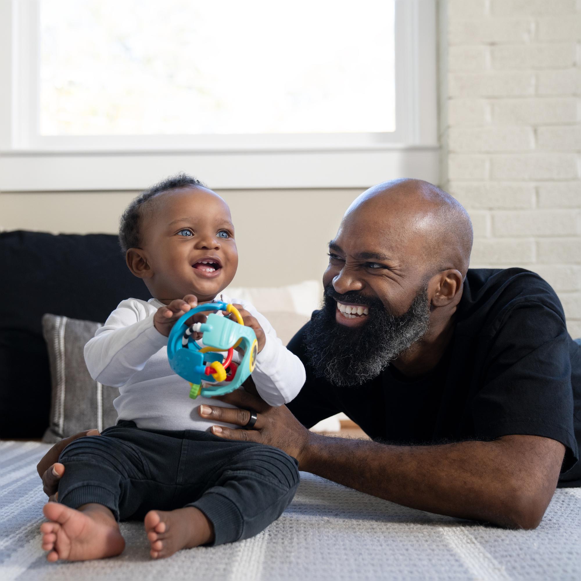 Roca sensorial em forma de bola Baby Einstein Rattle & Sens Azul-16