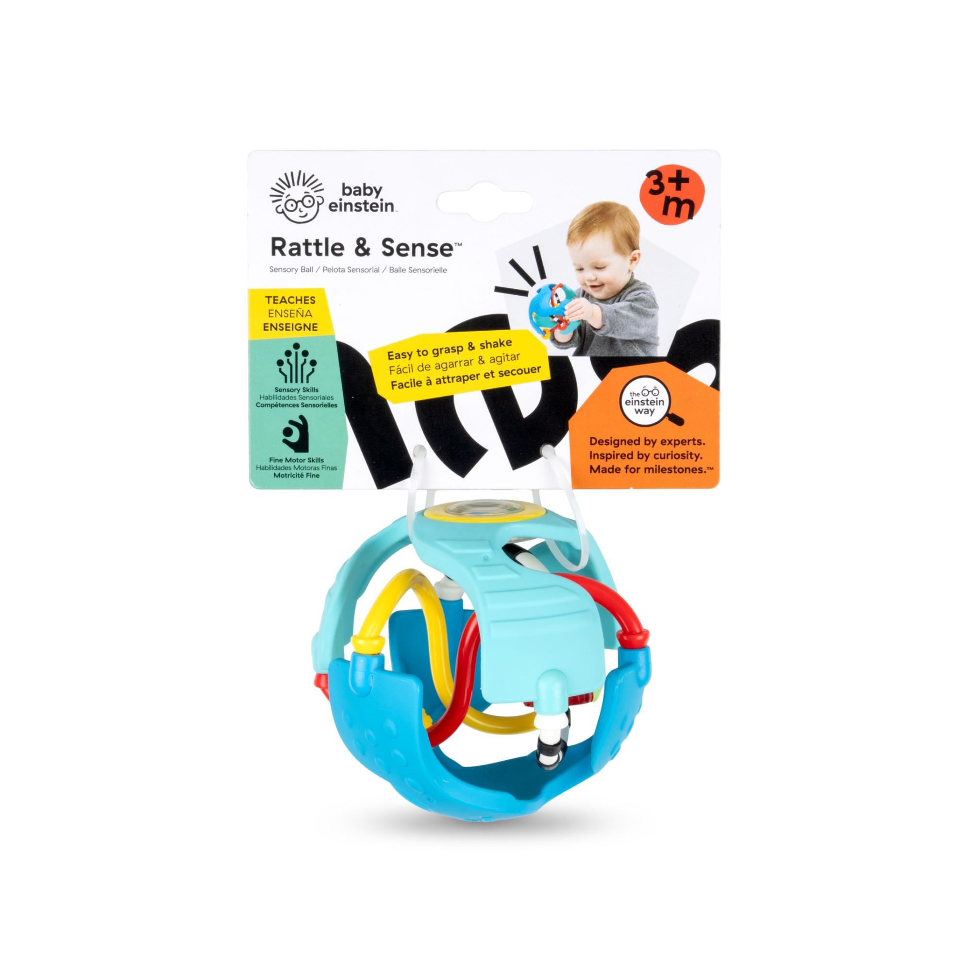 Roca sensorial em forma de bola Baby Einstein Rattle & Sens Azul-19
