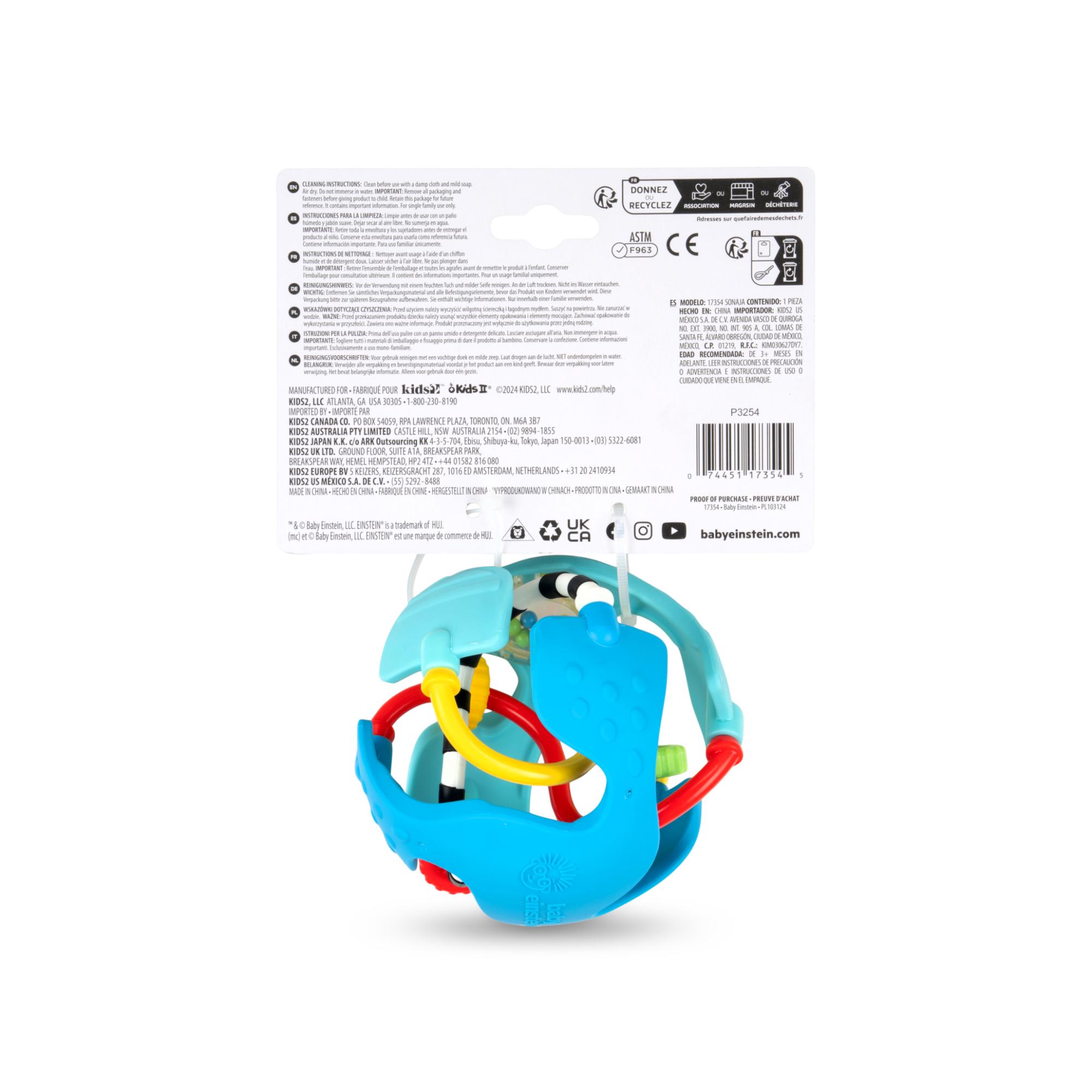 Roca sensorial em forma de bola Baby Einstein Rattle & Sens Azul-20
