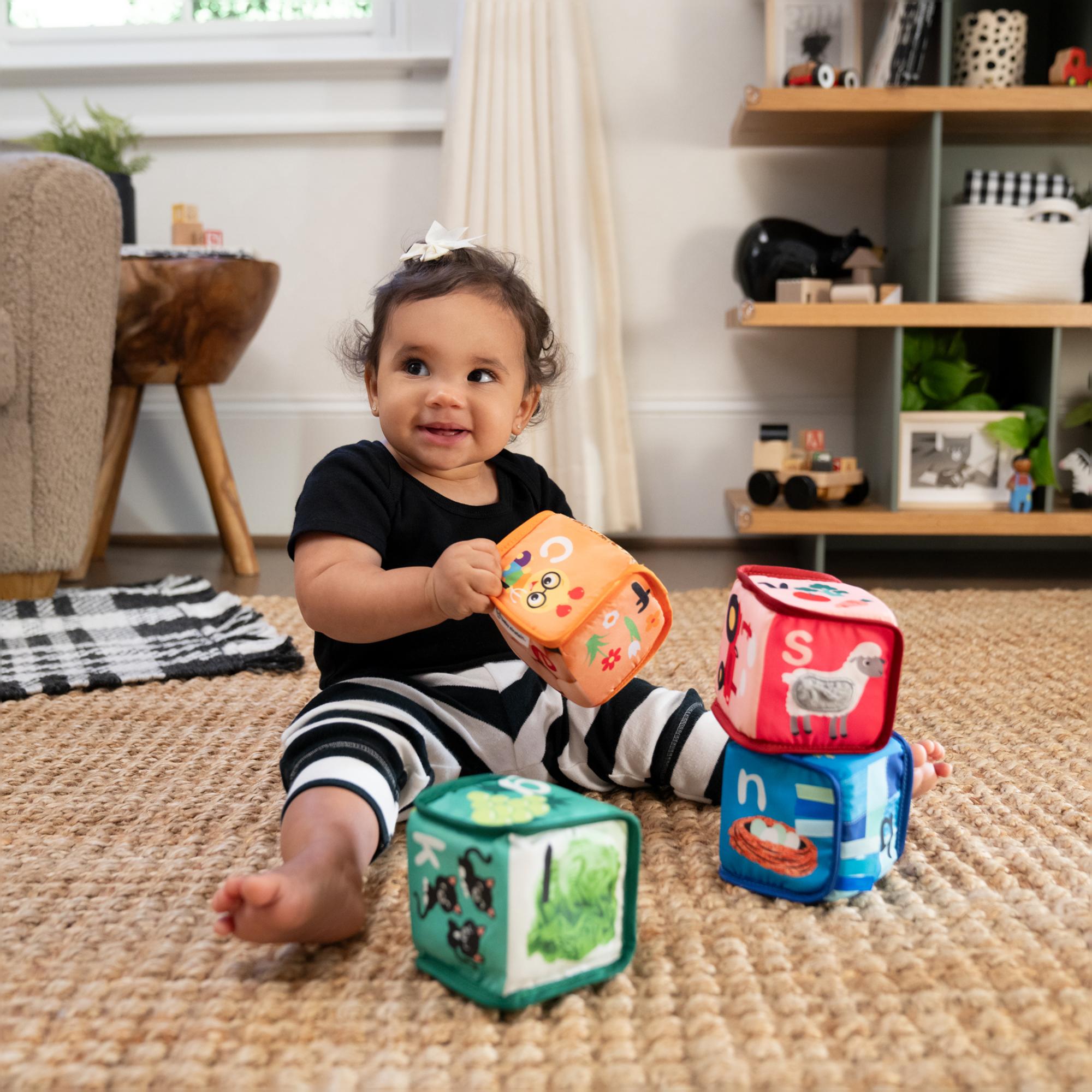 Cubos macios empilháveis Baby Einstein Alpha Stacks™ Multicolor-6