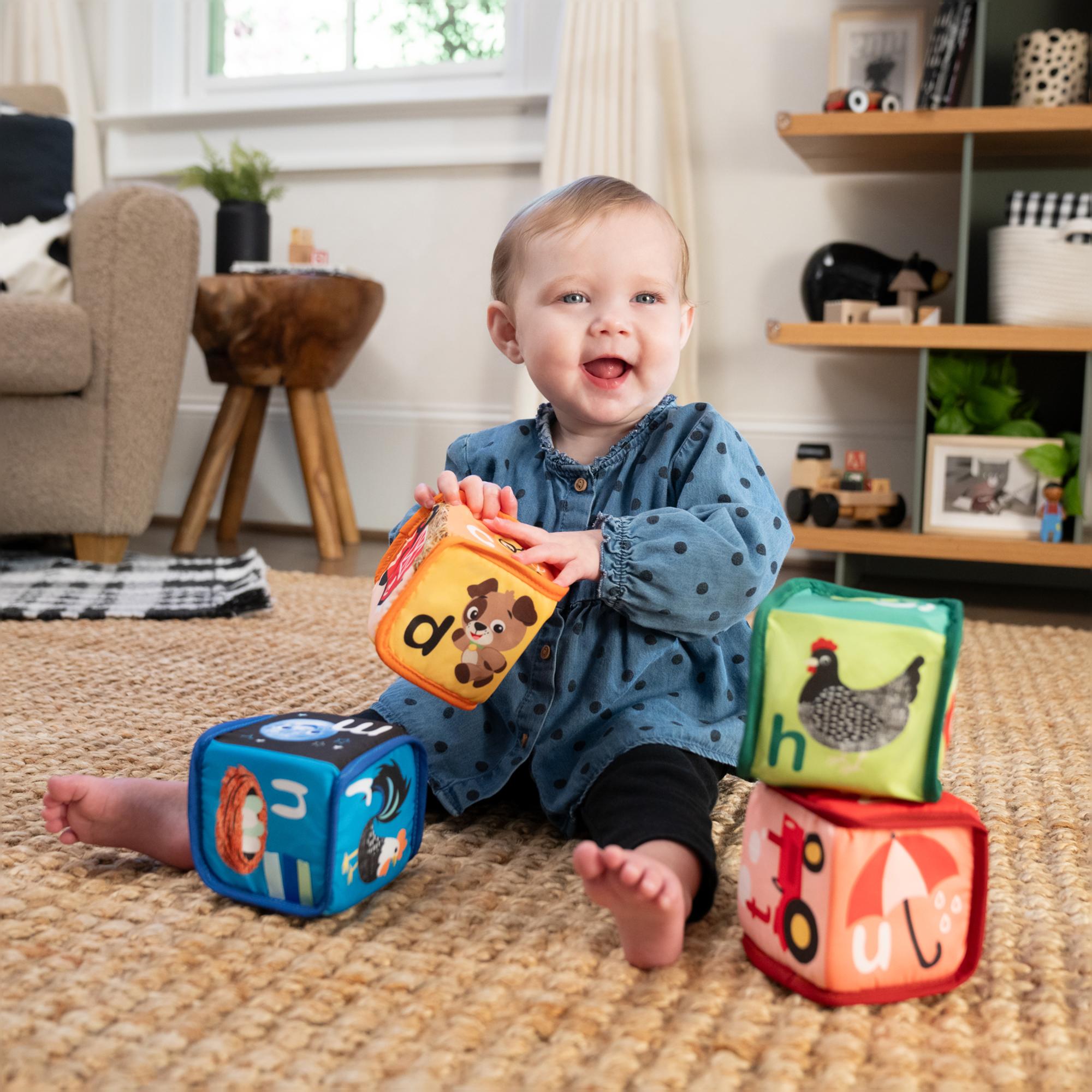 Cubos macios empilháveis Baby Einstein Alpha Stacks™ Multicolor-9