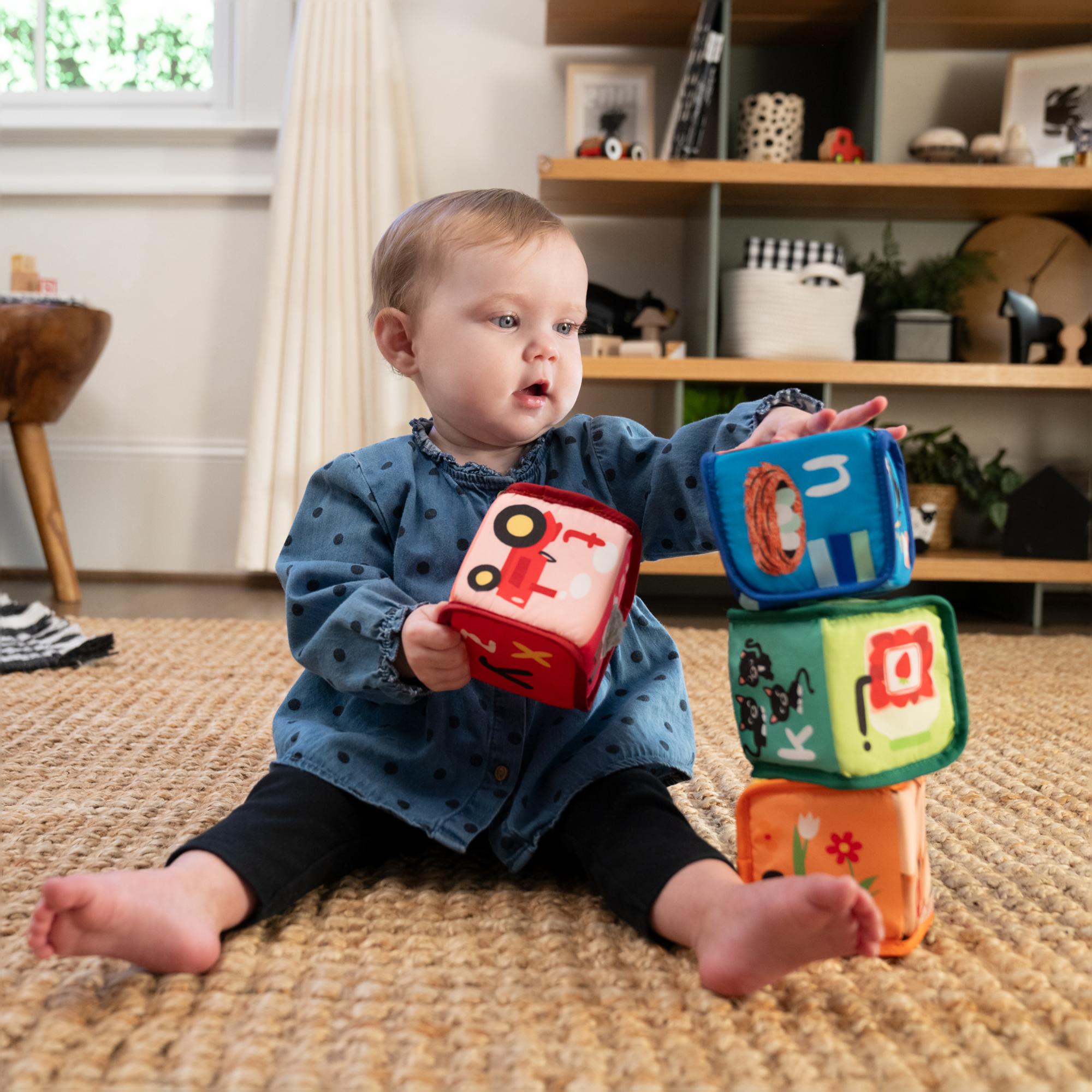 Cubos macios empilháveis Baby Einstein Alpha Stacks™ Multicolor-10