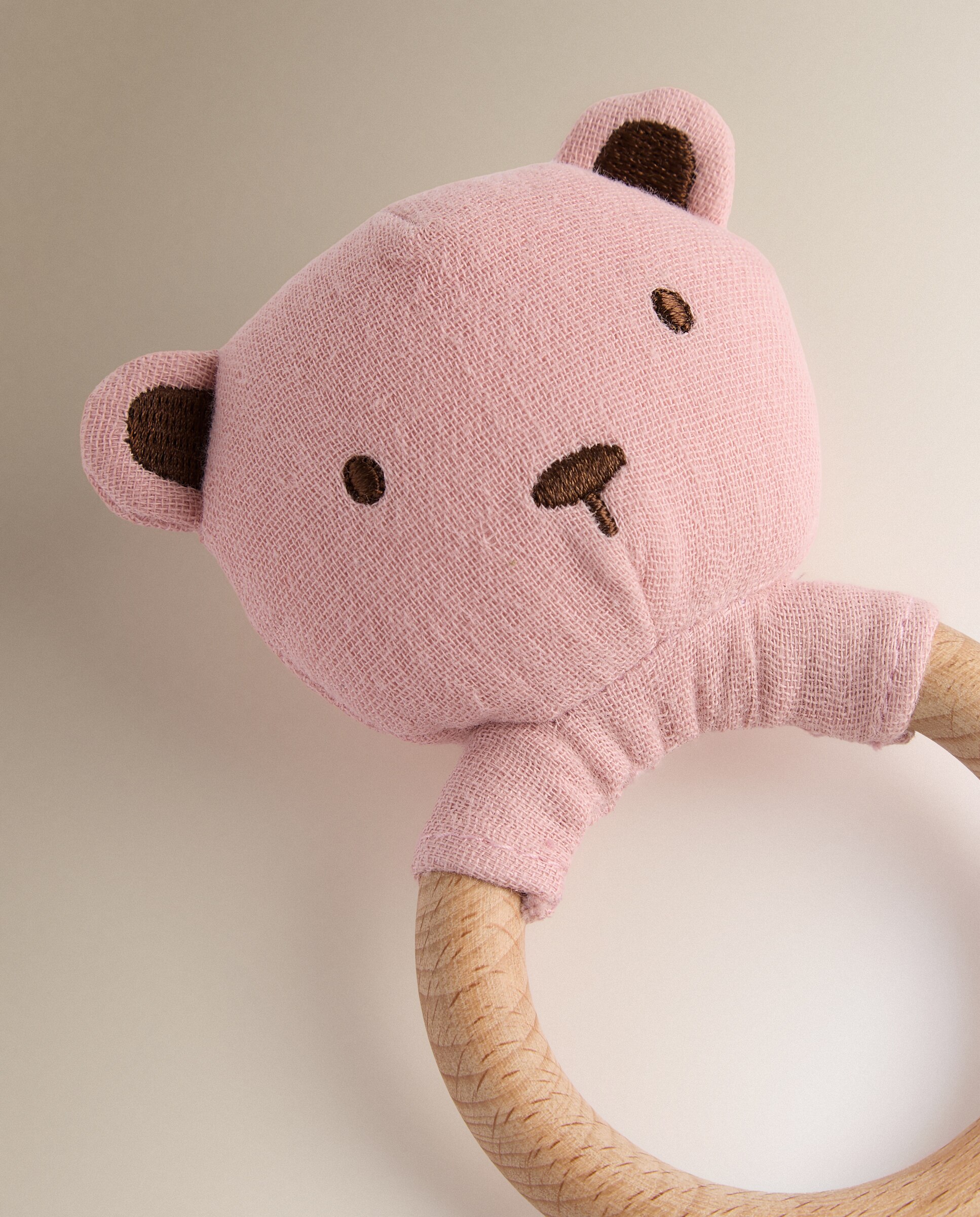 Sonajero mordedor Cotton Juice Baby Home - Oso Rosa antiguo-2
