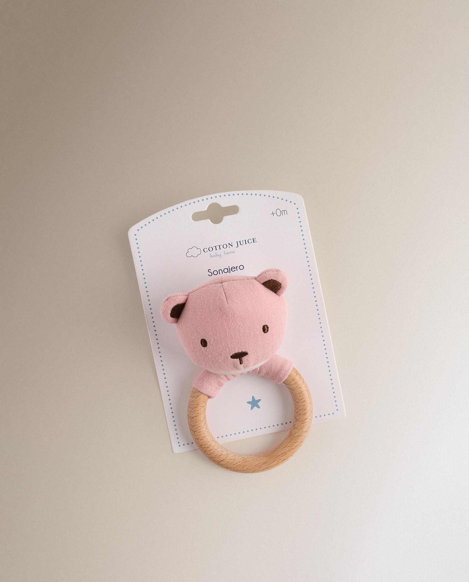 Sonajero mordedor Cotton Juice Baby Home - Oso Rosa antiguo-3