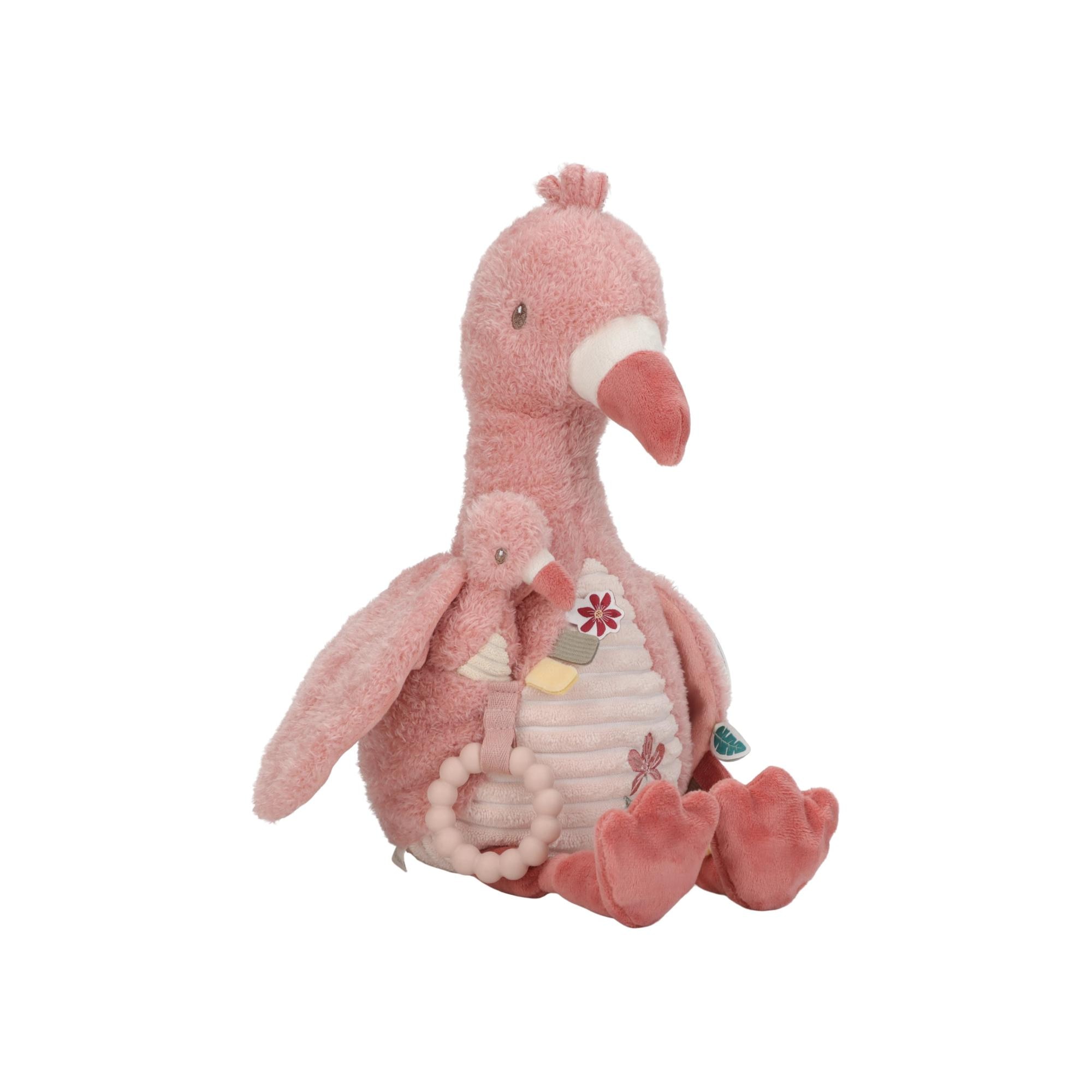 Sonajero flamenco Little Dutch colleción Safari Friends Rosa Flamingo-1