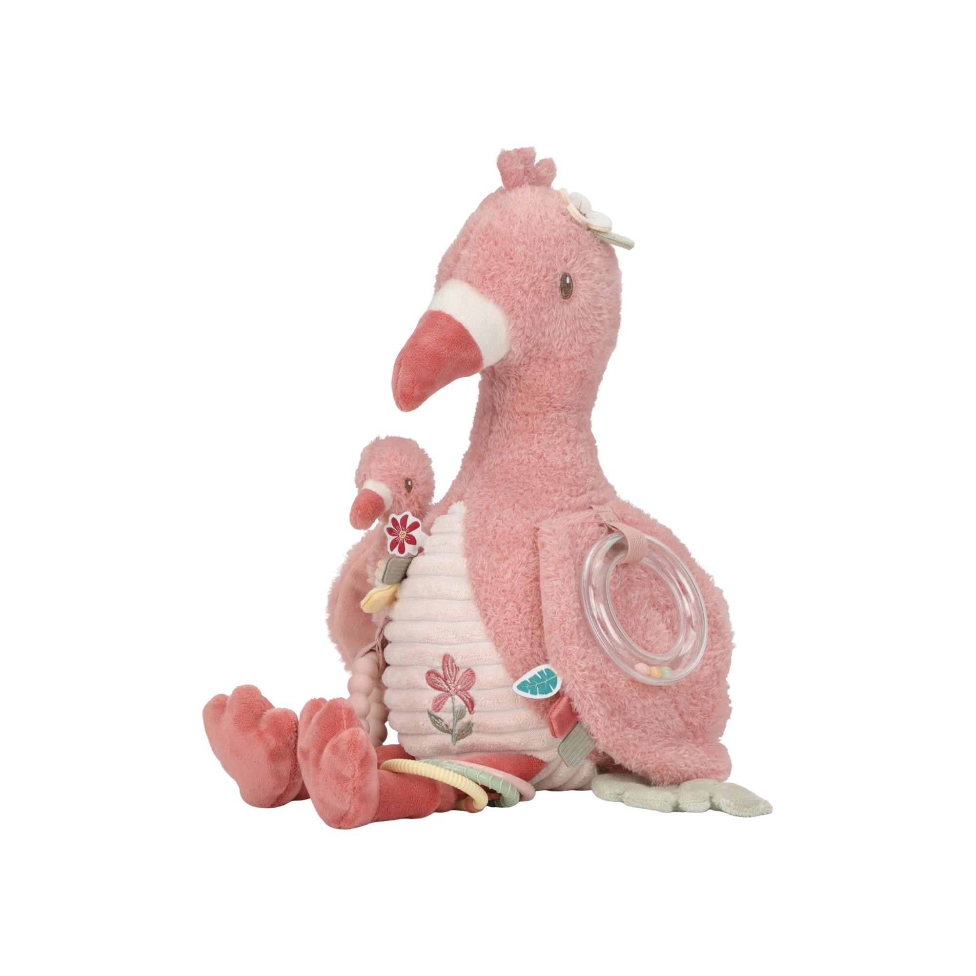 Sonajero flamenco Little Dutch colleción Safari Friends Rosa Flamingo-2