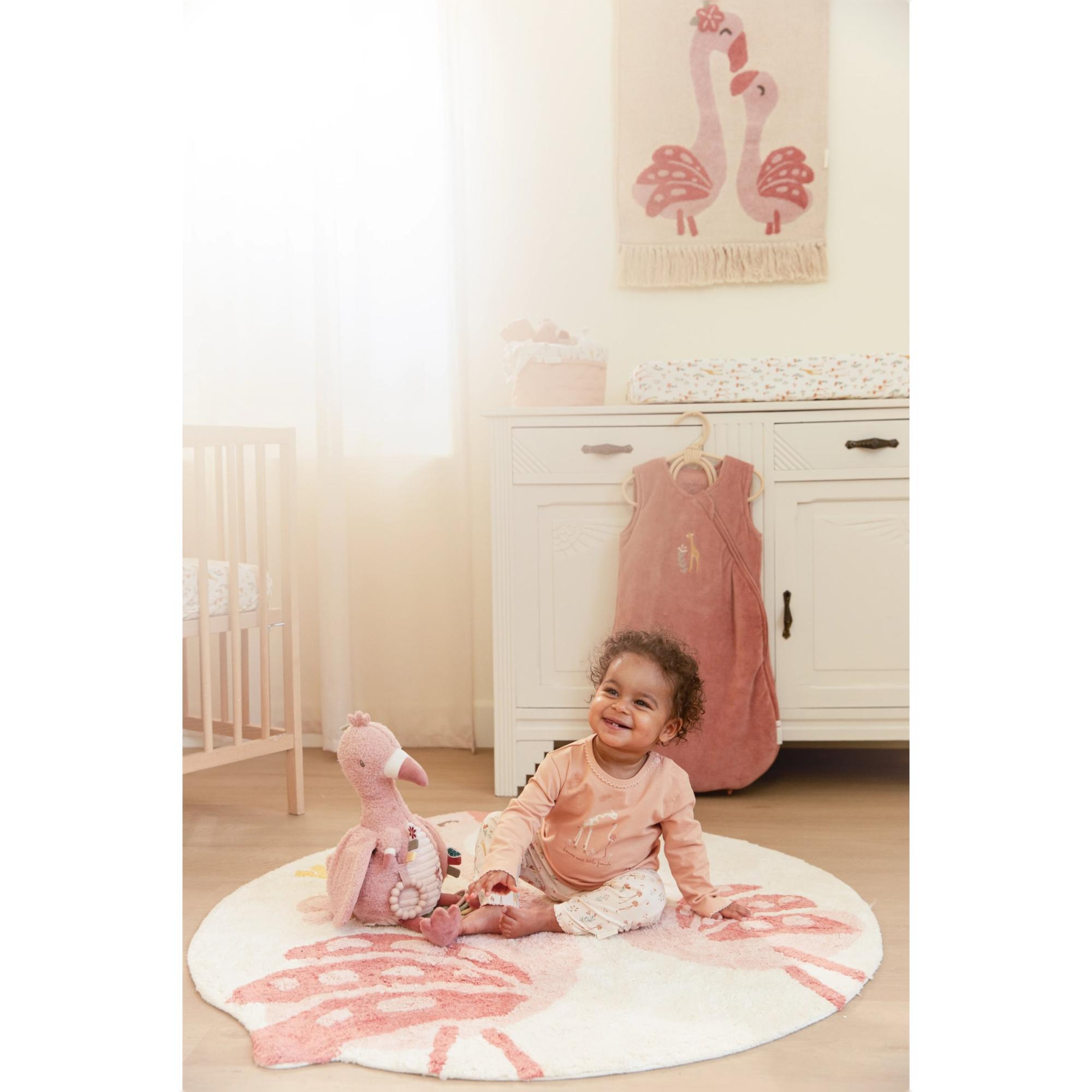 Sonajero flamenco Little Dutch colleción Safari Friends Rosa Flamingo-3