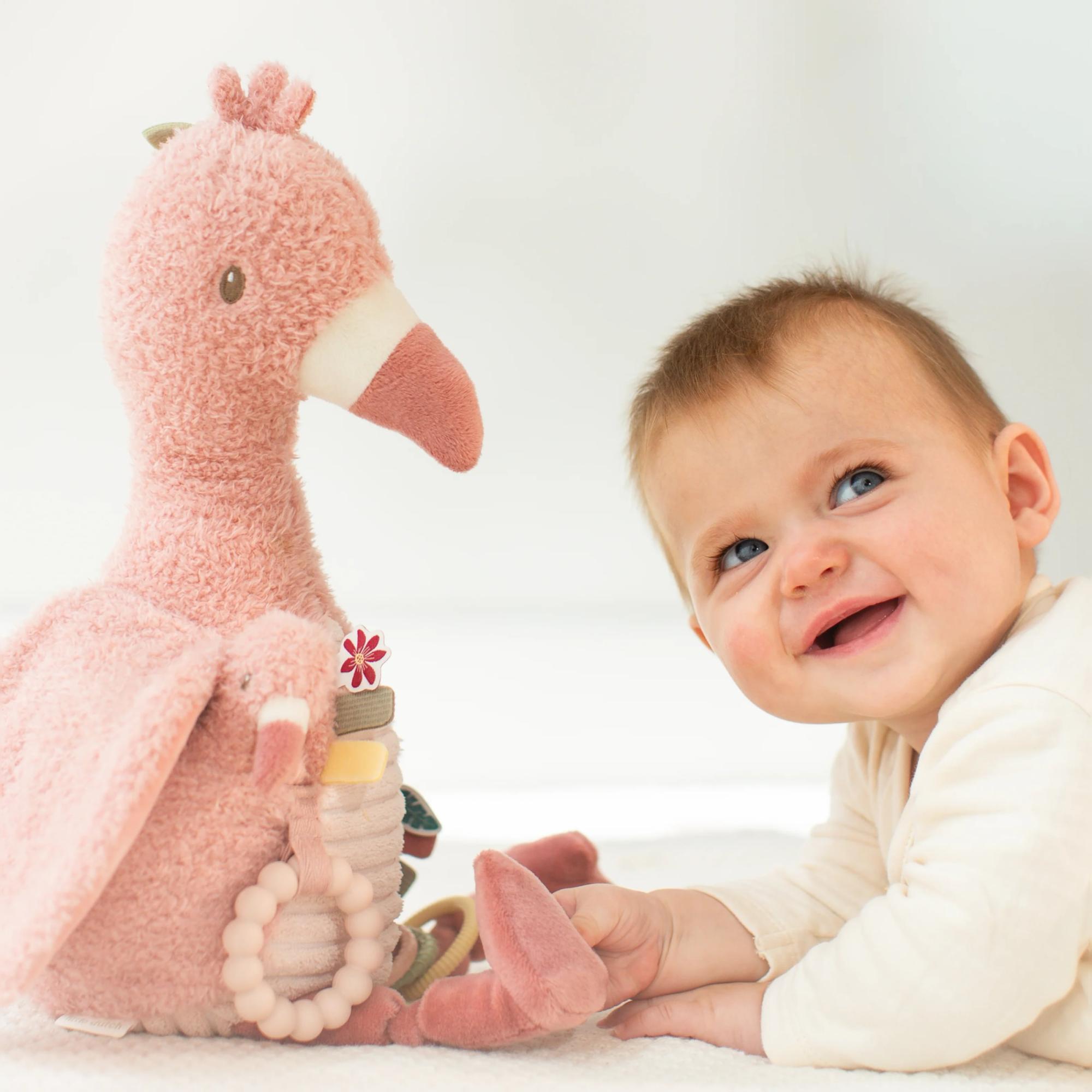 Sonajero flamenco Little Dutch colleción Safari Friends Rosa Flamingo-4