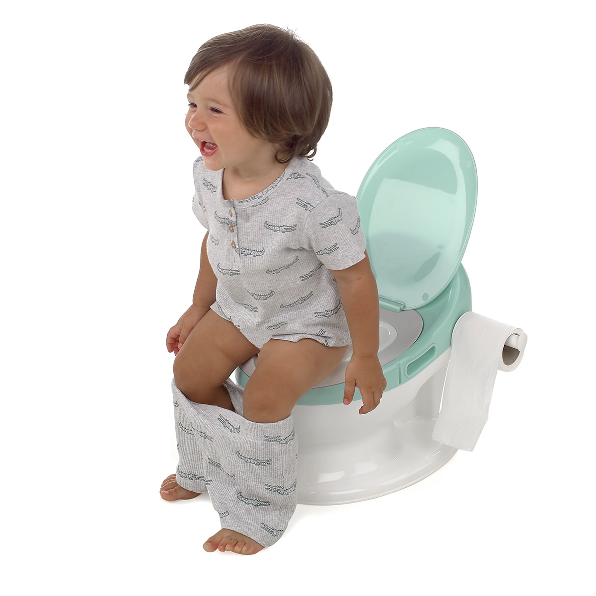 Penico de Aprendizagem Soft Potty com Som Verde-antiquário-7