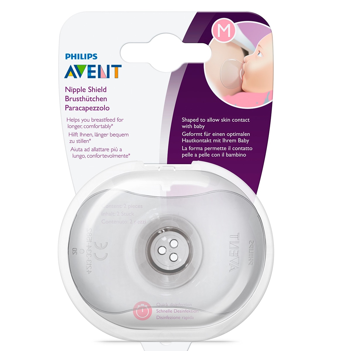 Pezoneras Philips Avent Talla M Silicona 2 unidades Natural Natural-5
