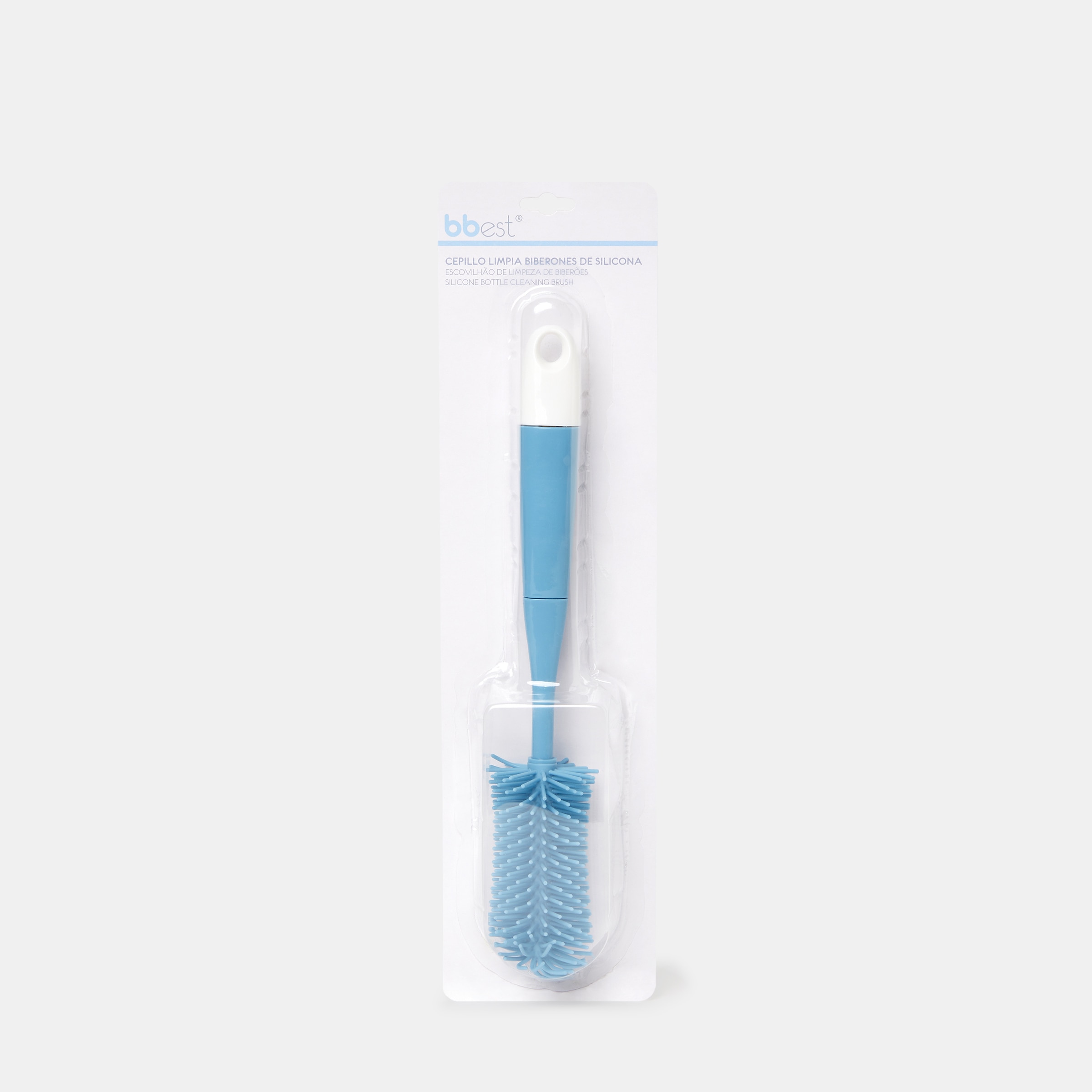 Escova de Limpeza de Biberões de Silicone Azul-3
