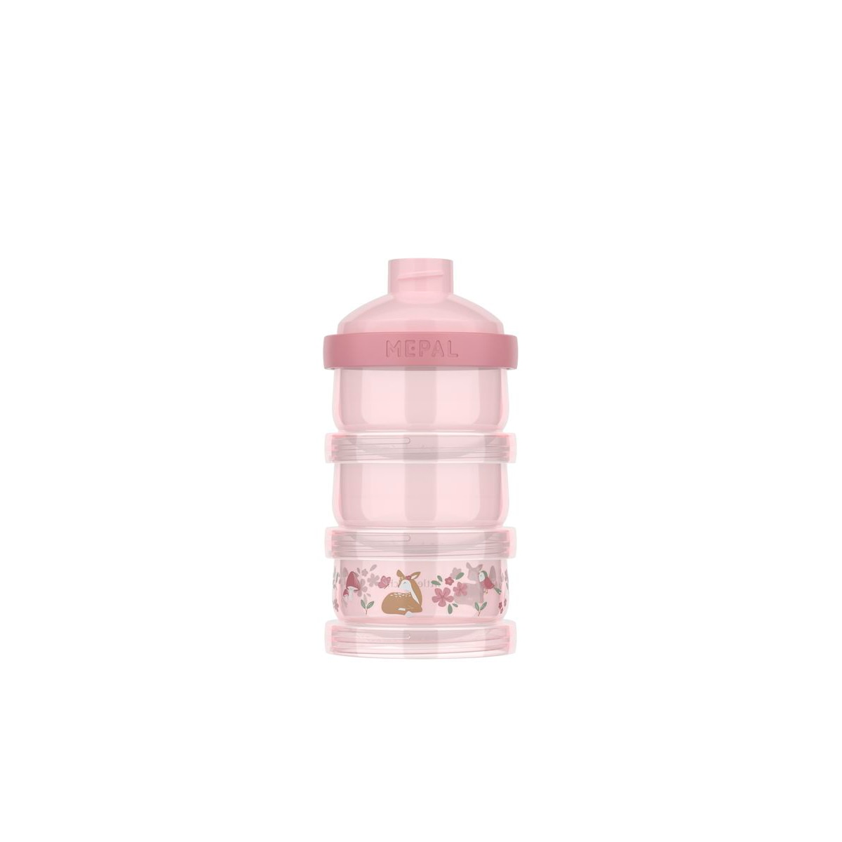 Doseador de leite em pó Little Dutch 3 compartimentos Rosa-claro-2