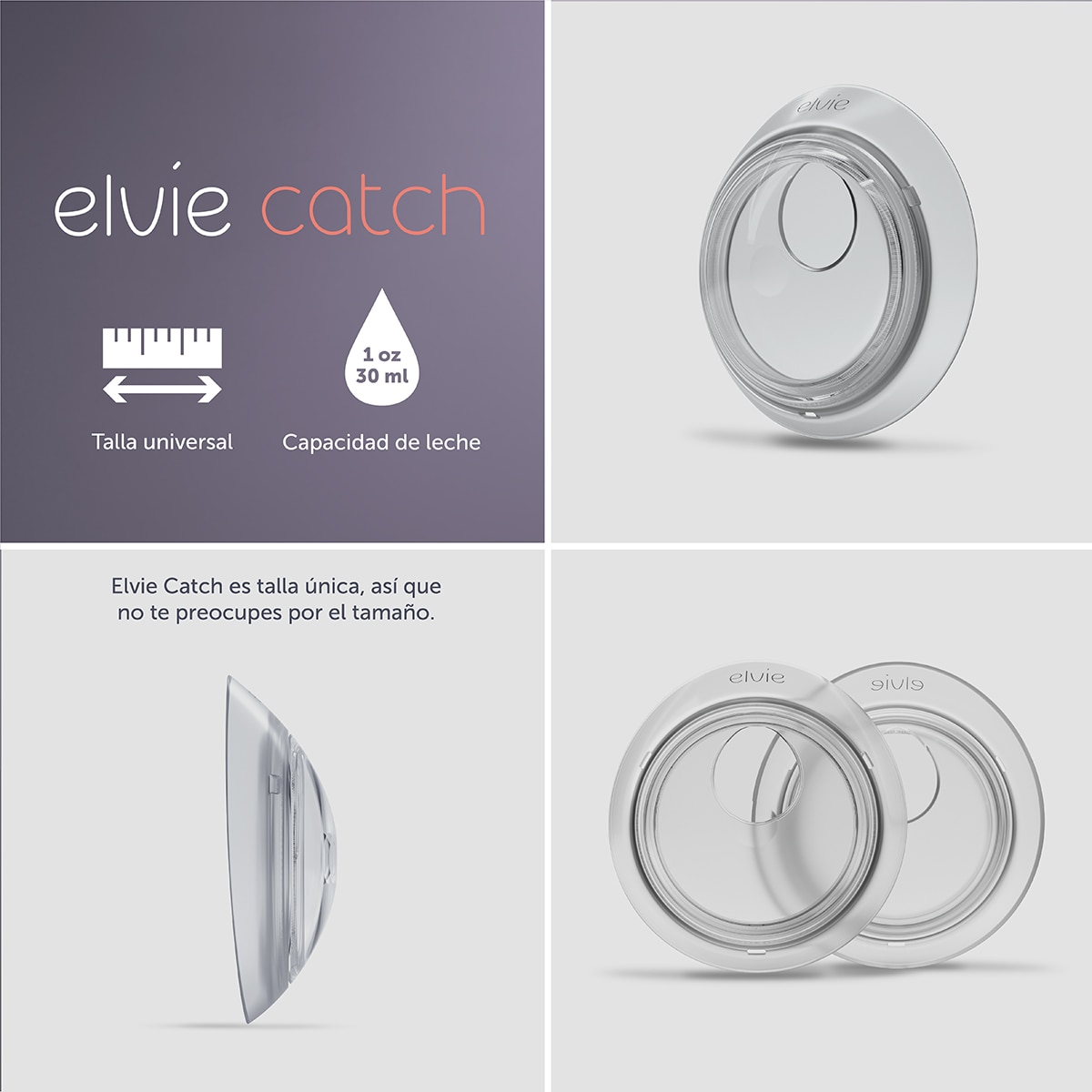 Copas de recogida de leche seguras Elvie Catch blanco Blanco Blanco-5