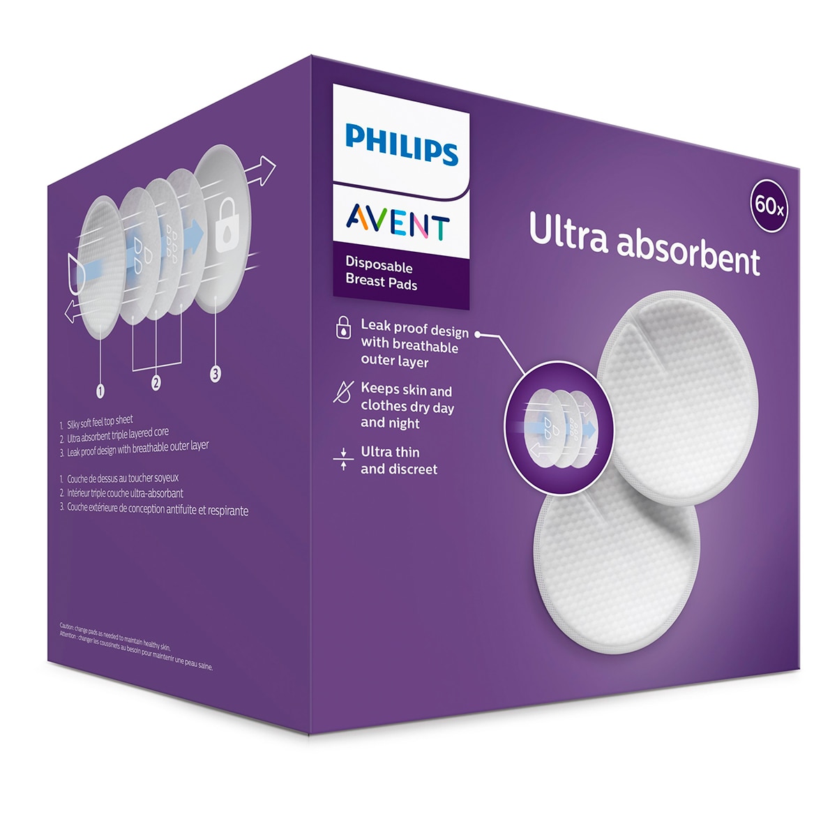 Discos absorbentes Philips Avent 60 unidades Blanco Blanco-5