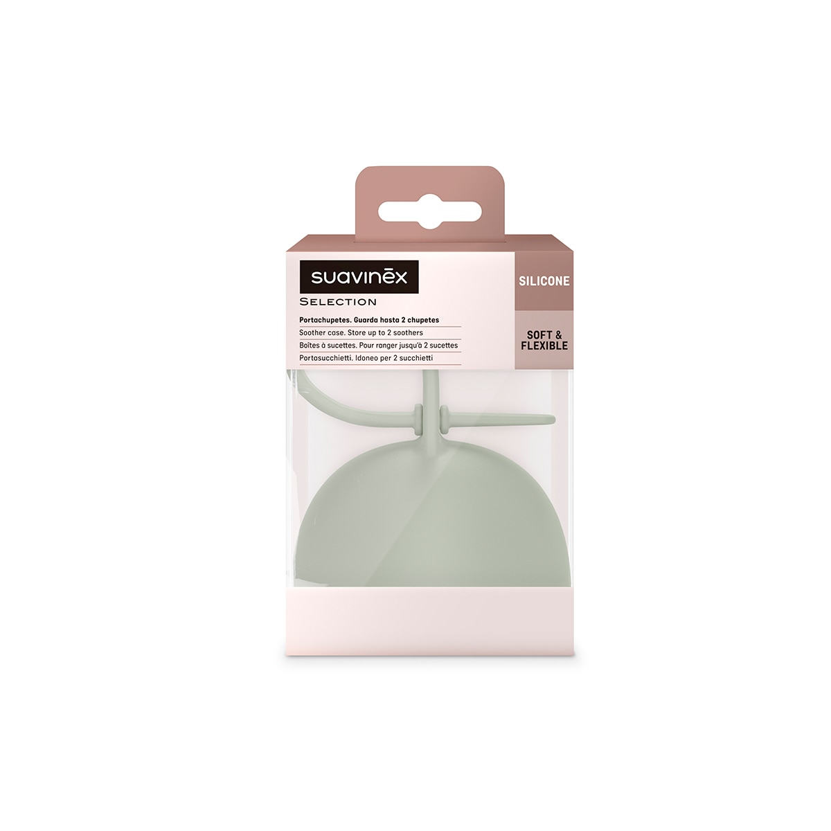 Portachupete premium Suavinex Colour Essence (2 chupetes) - Verde mate Verde mate-3