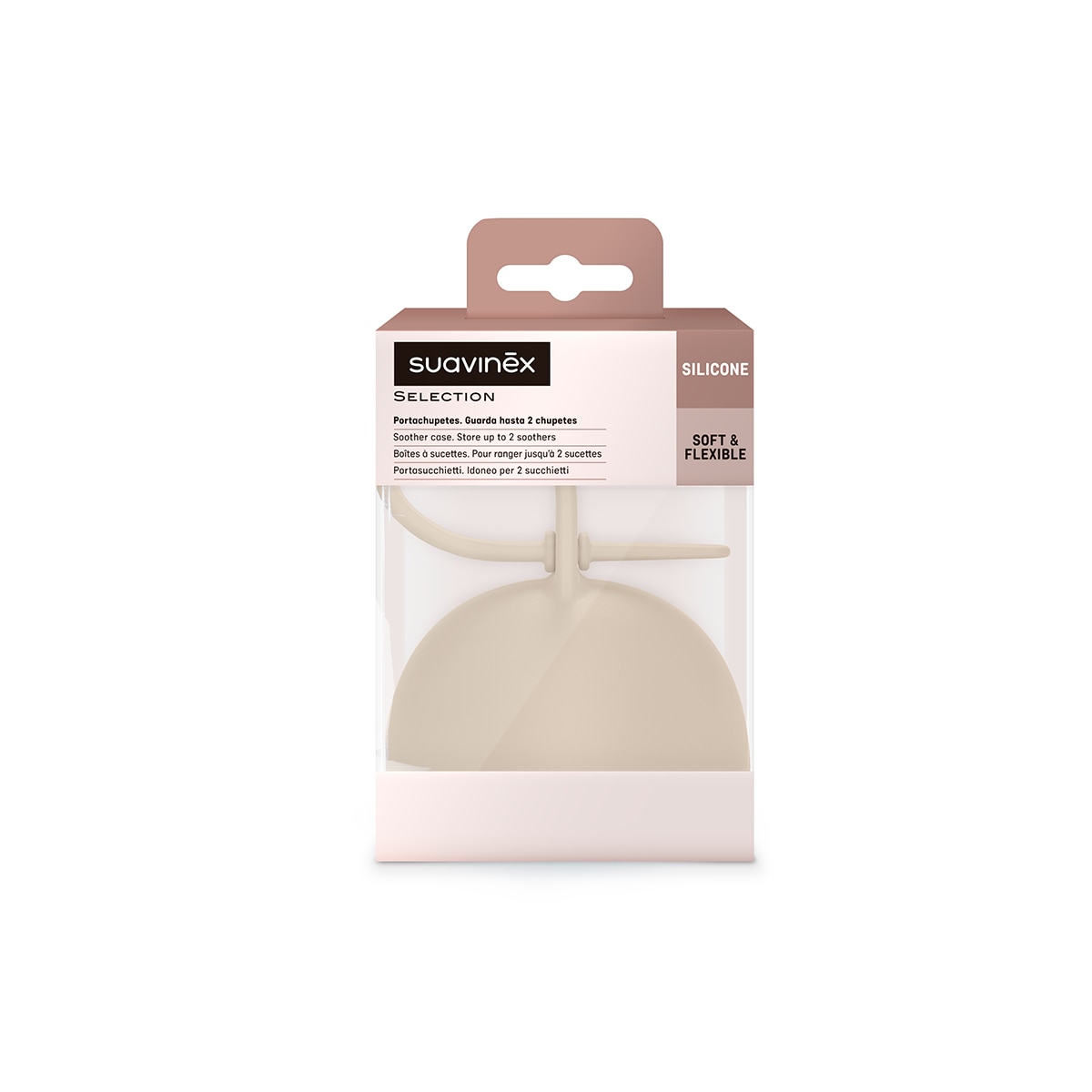 Porta-chupeta Premium Colour Essence (2 Chupetas) Bege-3